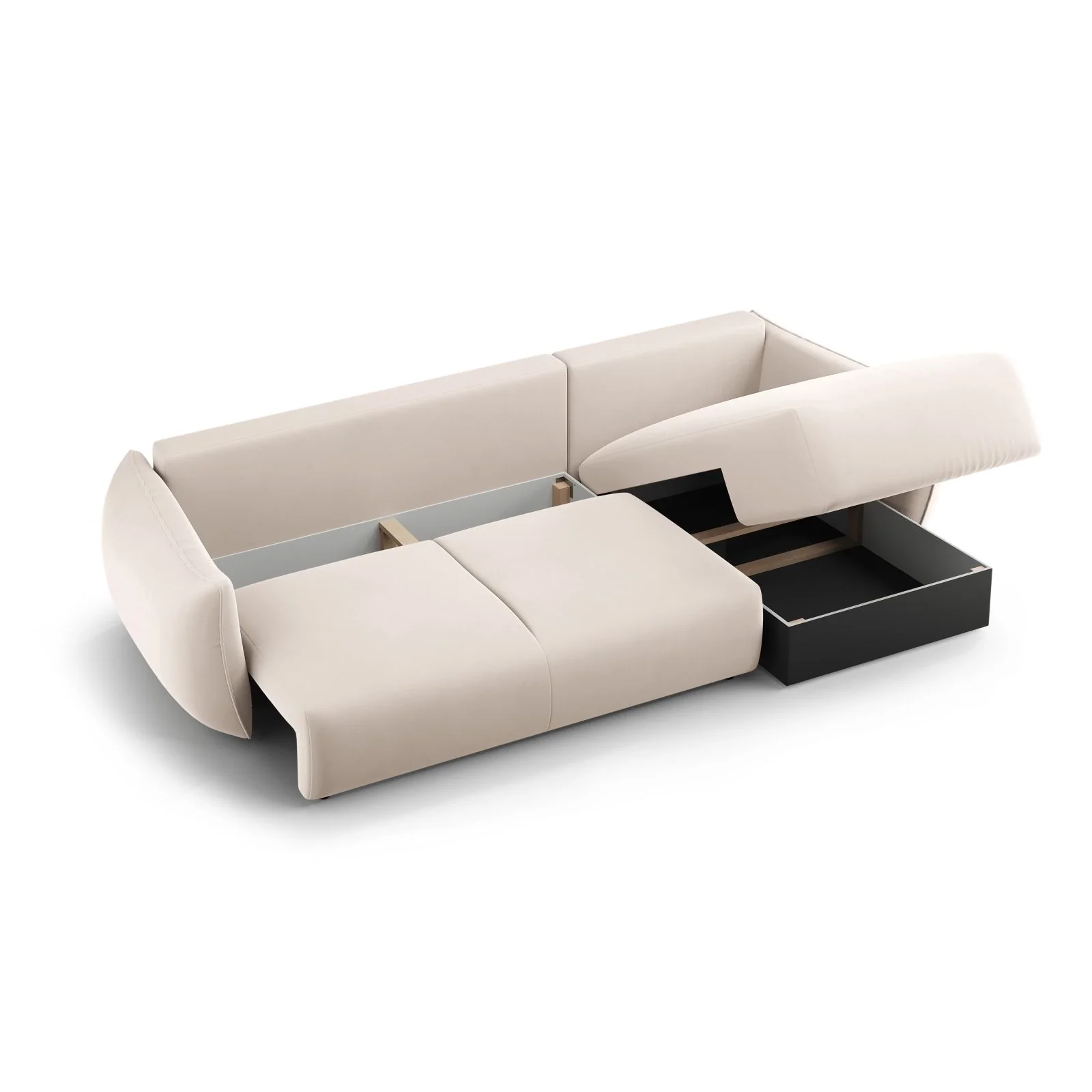 Matera 4-Sitzer Ecksofa, Linke Seite, aus Samt oder Chenille, 253x173x86 cm - Image 68