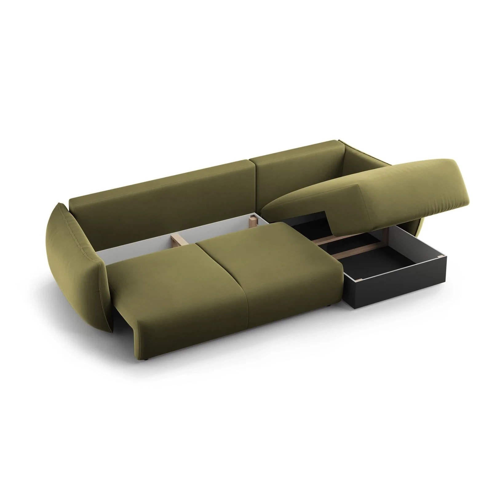 Matera 4-Sitzer Ecksofa, Linke Seite, aus Samt oder Chenille, 253x173x86 cm - Image 84