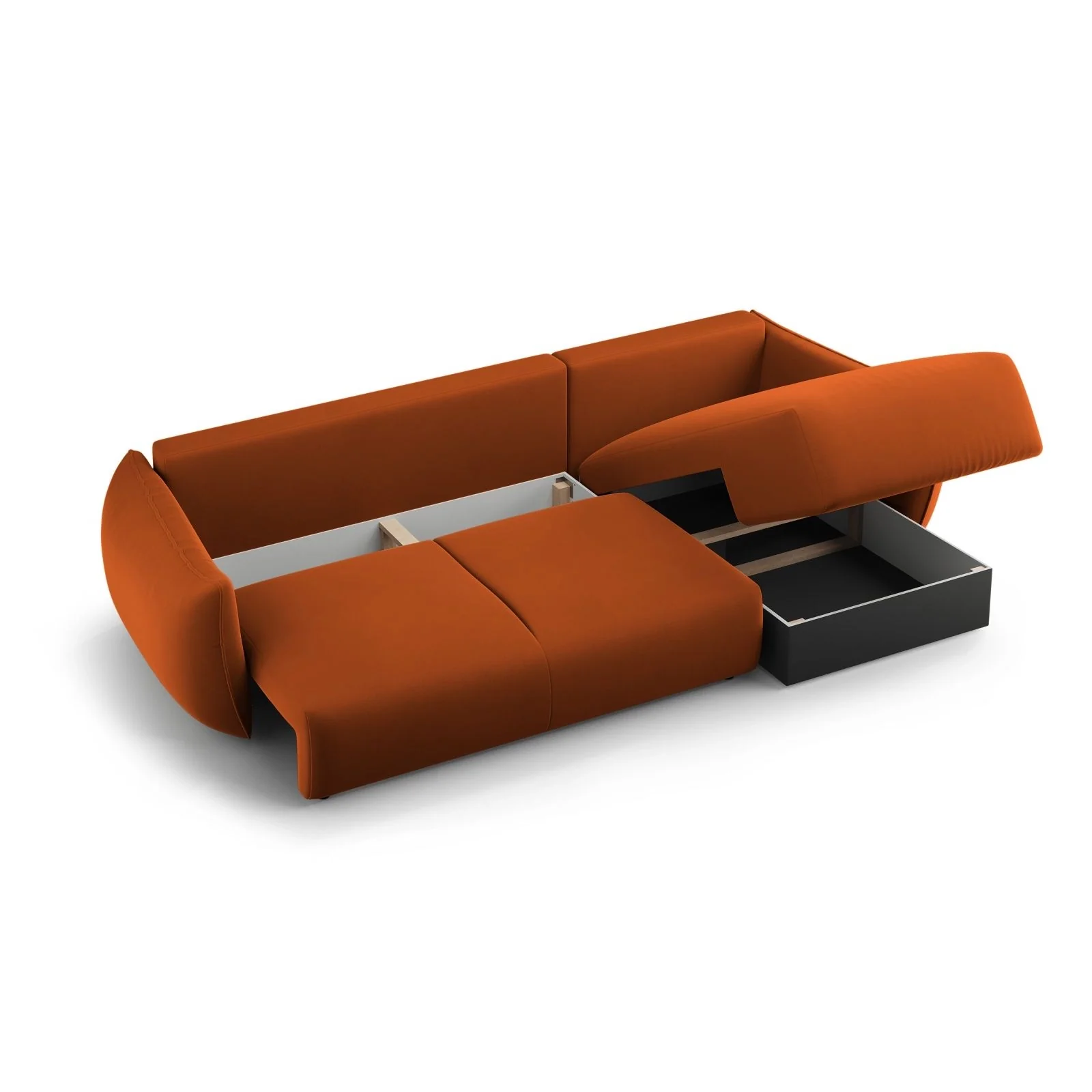 Matera 4-Sitzer Ecksofa, Linke Seite, aus Samt oder Chenille, 253x173x86 cm - Image 92