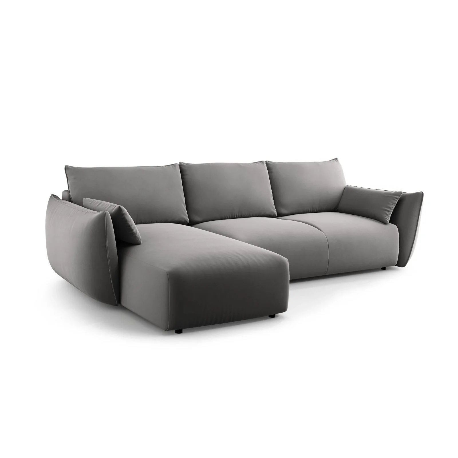 Matera 4-Sitzer Ecksofa, Linke Seite, aus Samt oder Chenille, 253x173x86 cm - Image 99
