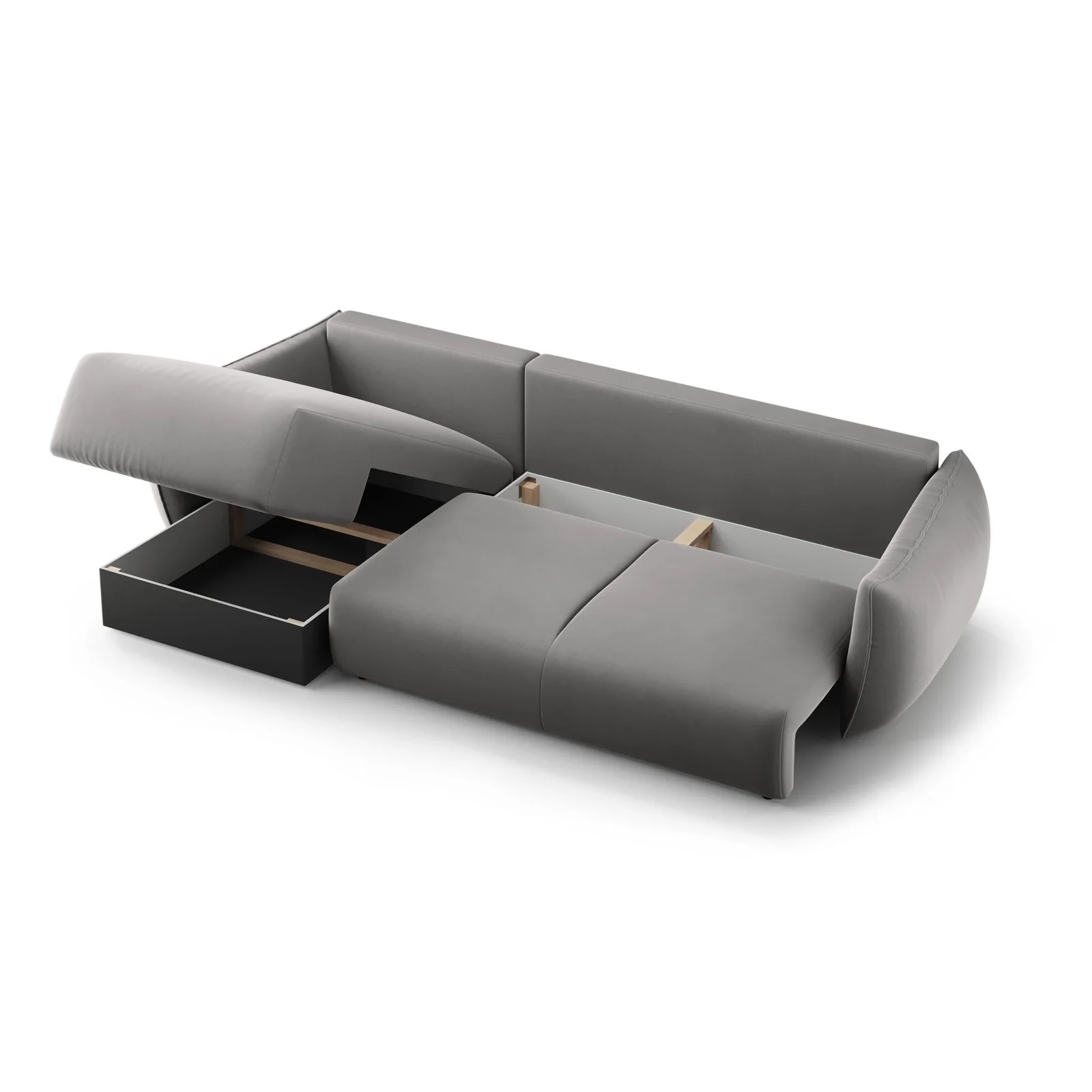 Matera 4-Sitzer Ecksofa, Rechte Seite, aus Samt oder Chenille, 253x173x86 cm - Image 101
