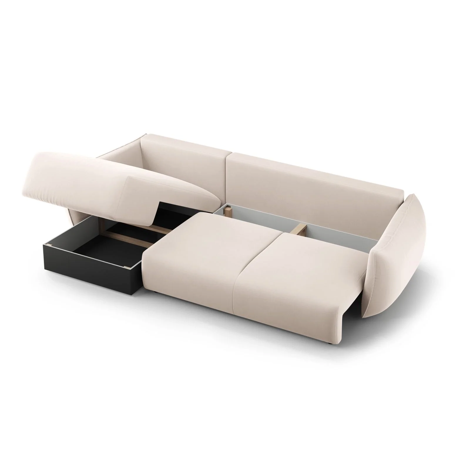 Matera 4-Sitzer Ecksofa, Rechte Seite, aus Samt oder Chenille, 253x173x86 cm - Image 69