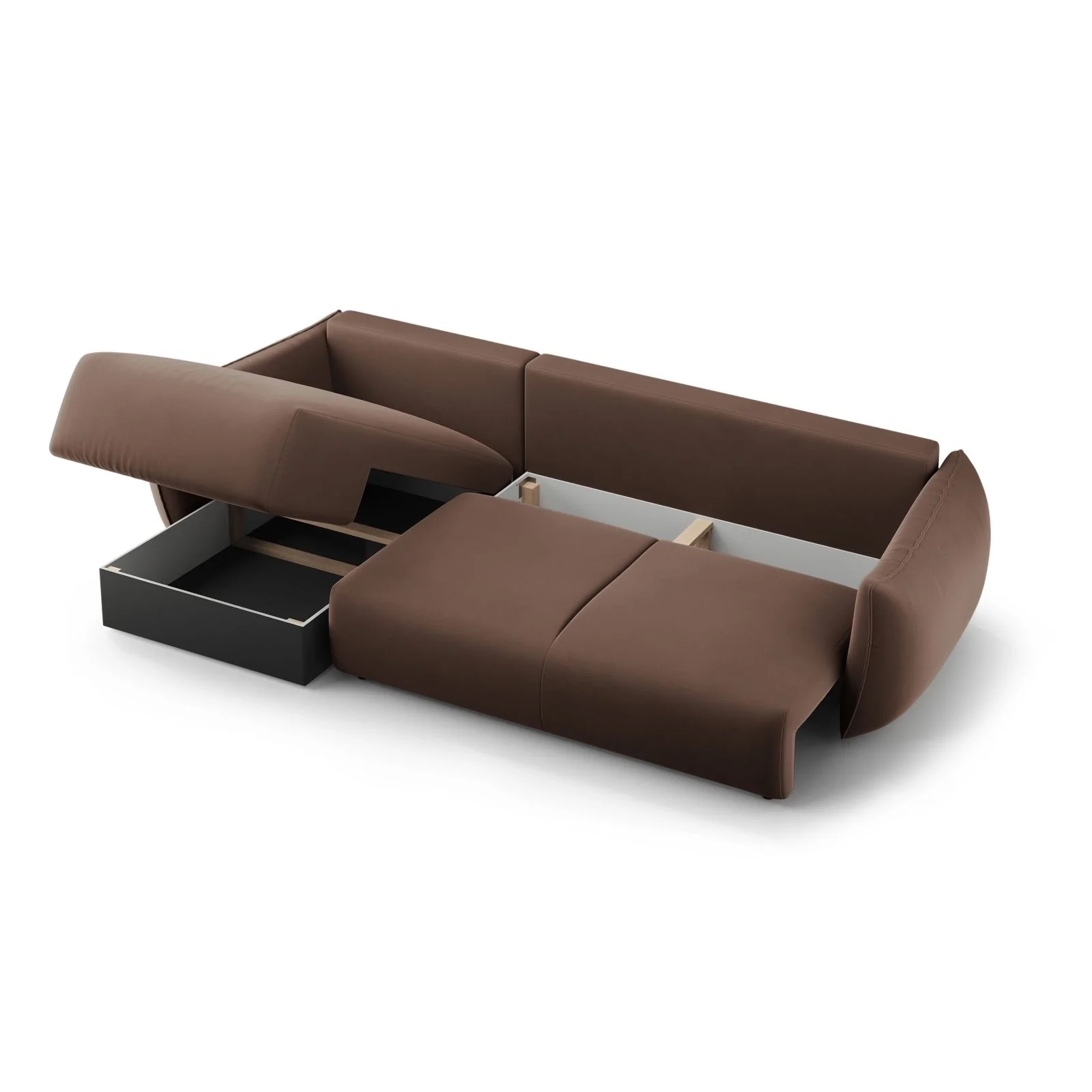 Matera 4-Sitzer Ecksofa, Rechte Seite, aus Samt oder Chenille, 253x173x86 cm - Image 77