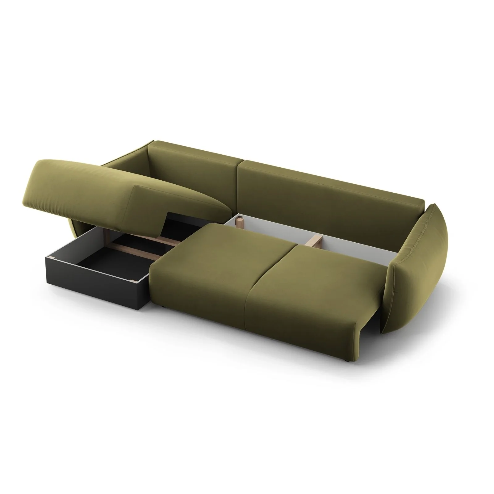 Matera 4-Sitzer Ecksofa, Rechte Seite, aus Samt oder Chenille, 253x173x86 cm - Image 85