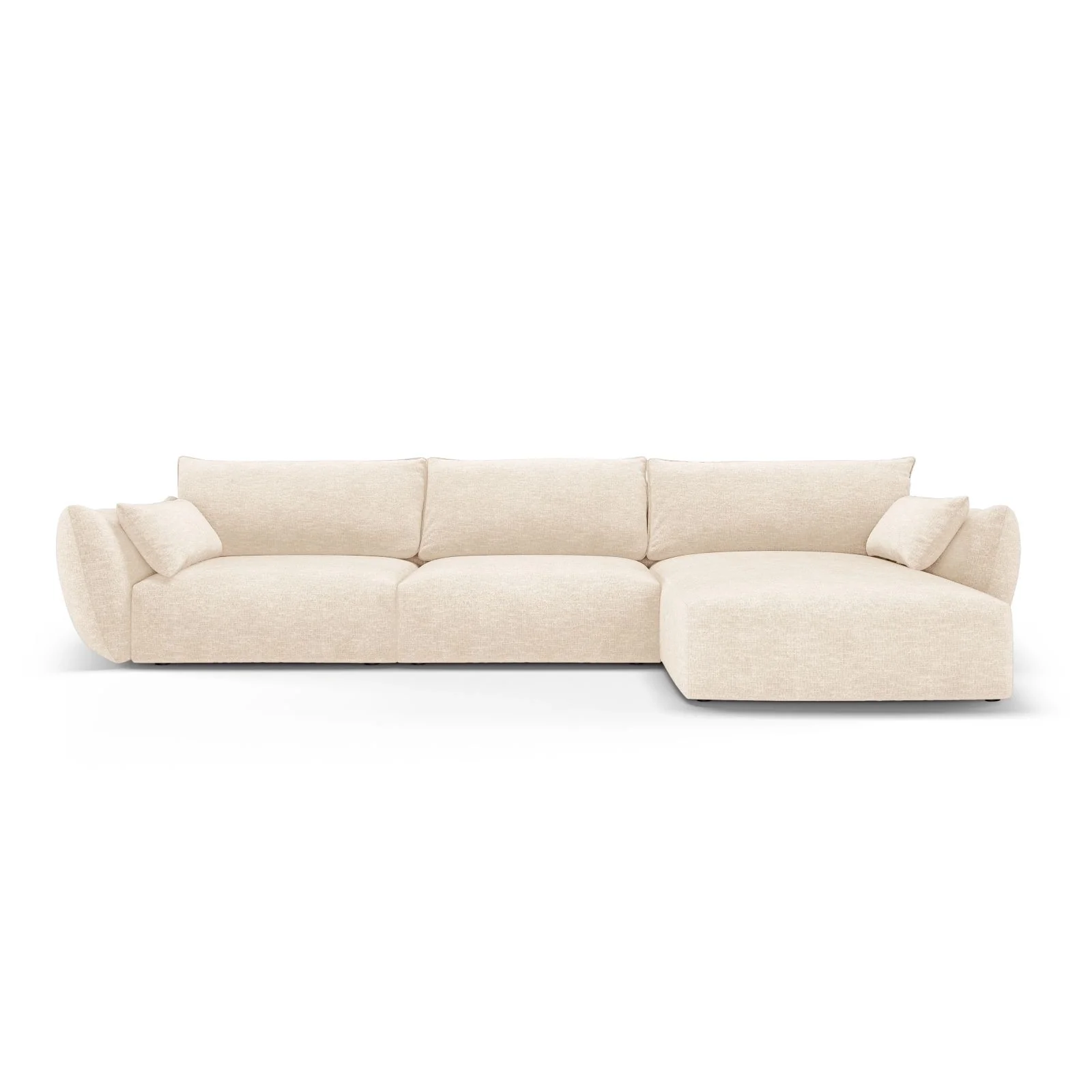 Matera 4-Sitzer Ecksofa, Rechte Seite, aus Samt oder Chenille, 308x171x85 cm