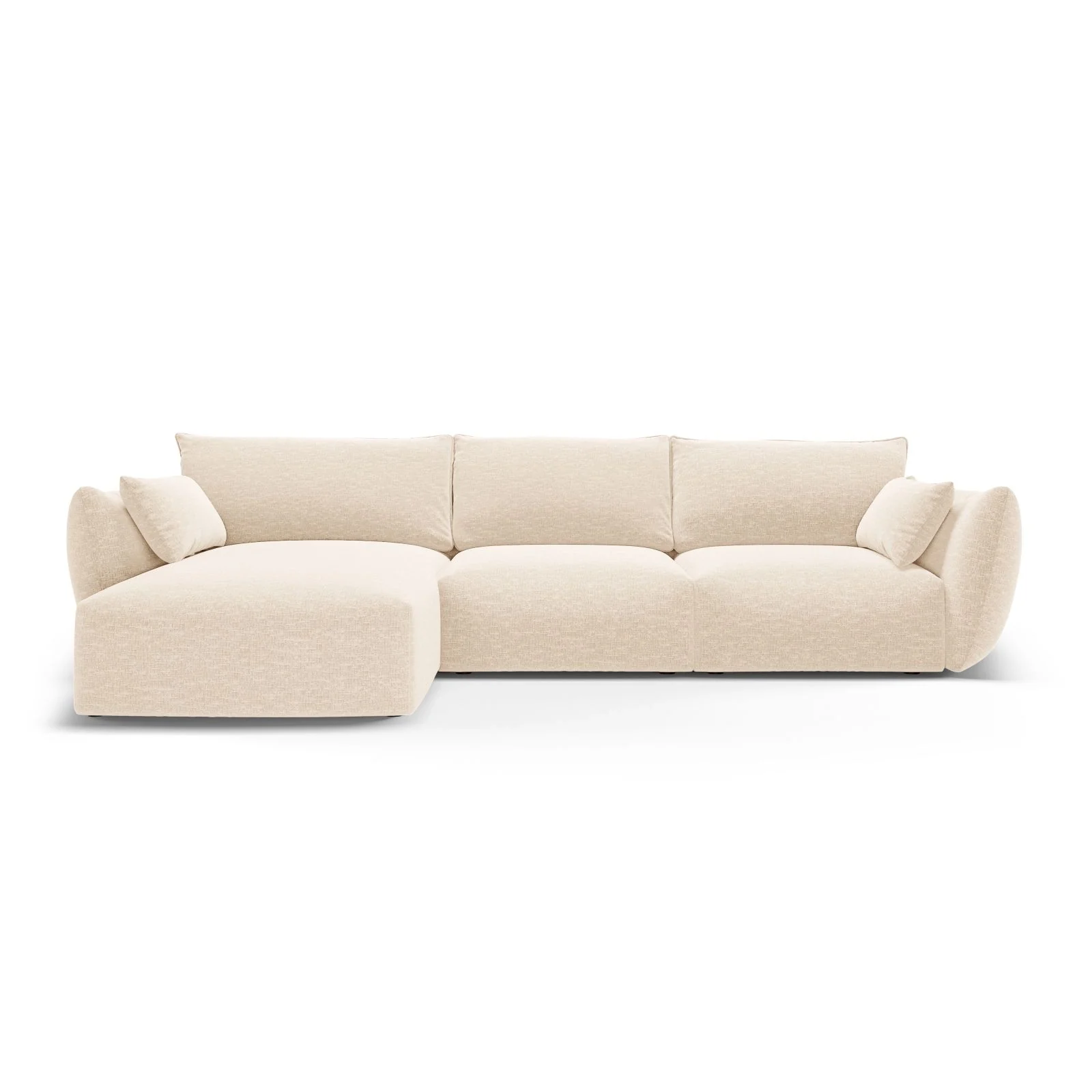 Matera 5-Sitzer Ecksofa, Linke Seite, aus Samt oder Chenille, 280x171x85 cm