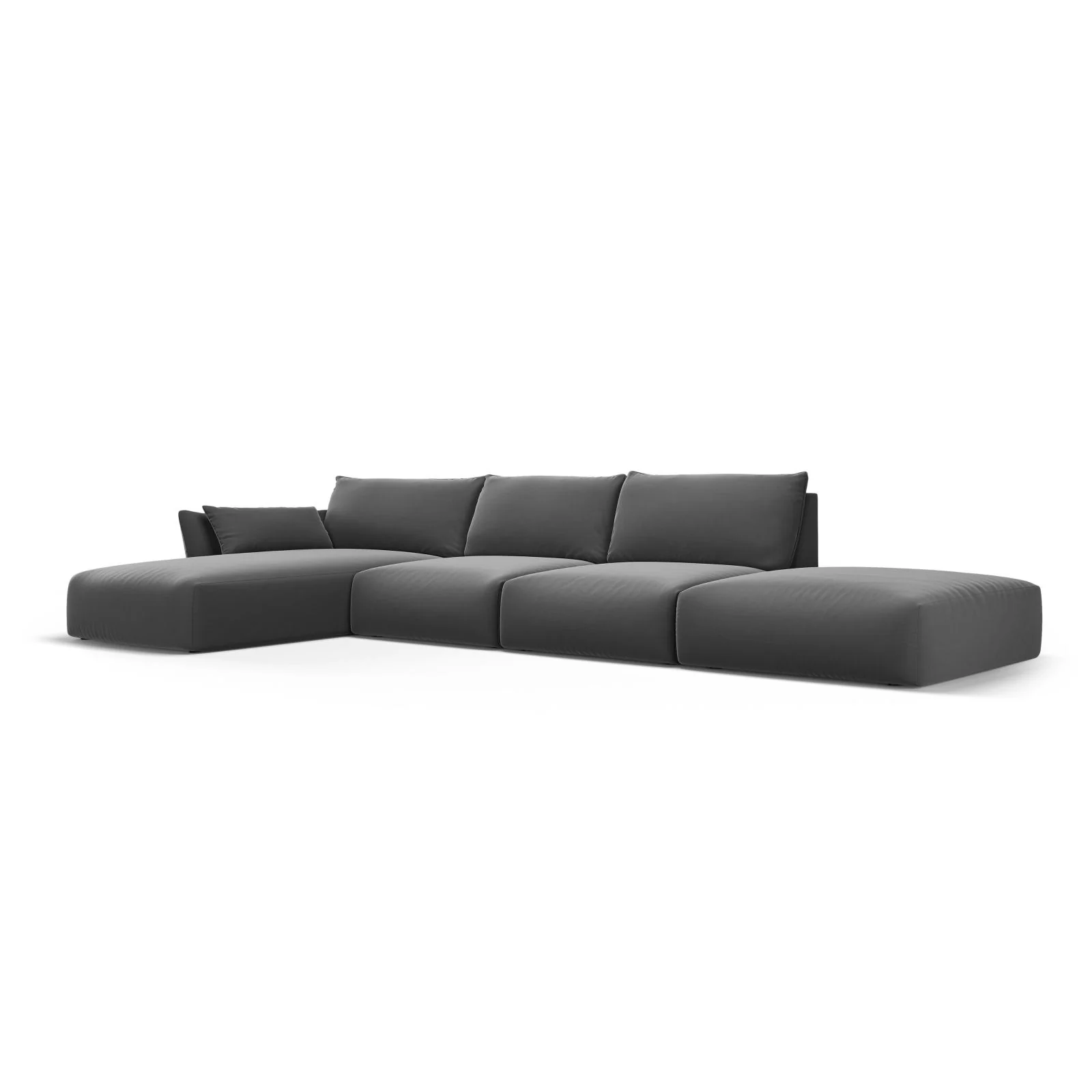 Matera 5-Sitzer Ecksofa, Linke Seite, aus Samt oder Chenille, 364x171x85 cm - Image 68