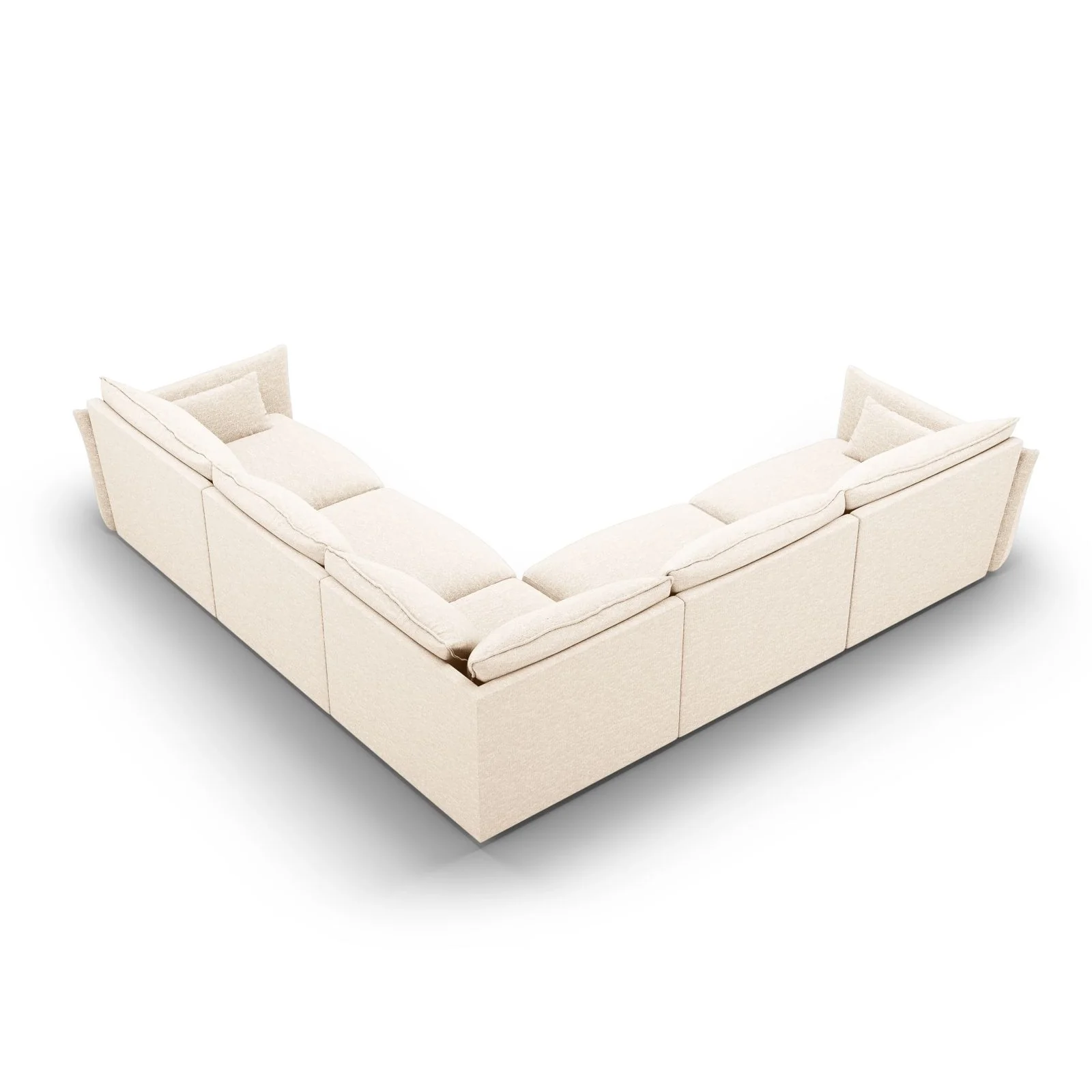 Matera 7-Sitzer Ecksofa, Symmetrisch, aus Samt oder Chenille, 286x286 cm - Image 4