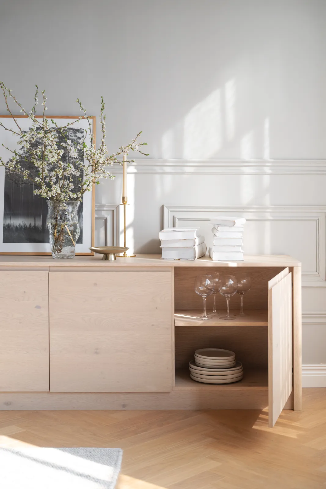 MELSTONE Sideboard aus Eiche Weiß pigmentiert 40x180x70cm - Image 4