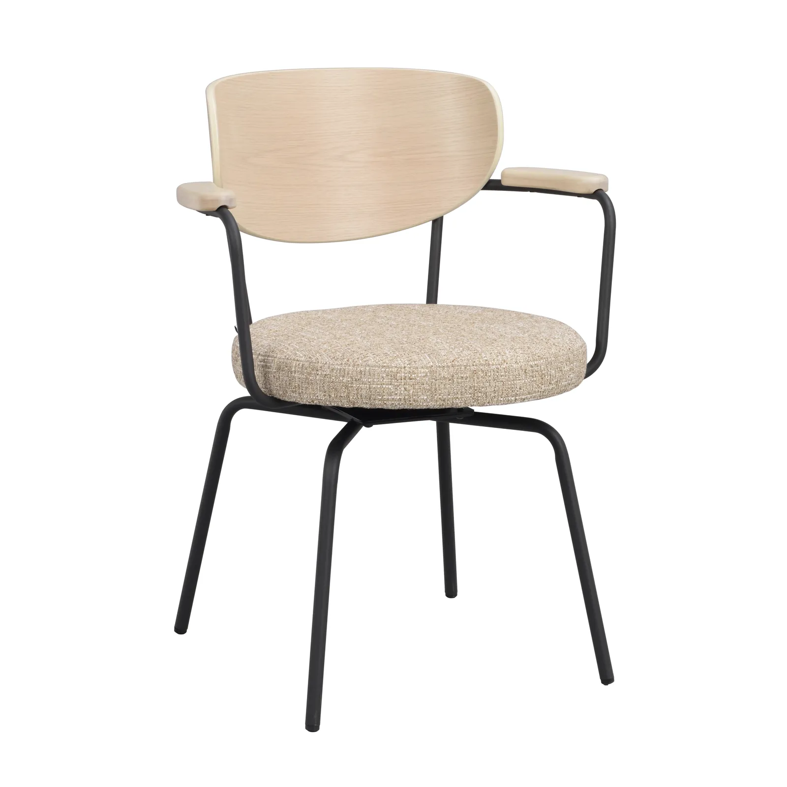 MERRICK Essstuhl Dunkelbeige/Weiß pigmentiert/Schwarz 60x62x81cm