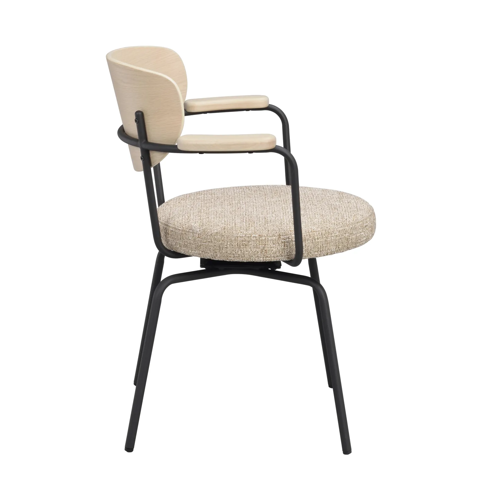 MERRICK Essstuhl Dunkelbeige/Weiß pigmentiert/Schwarz 60x62x81cm - Image 4