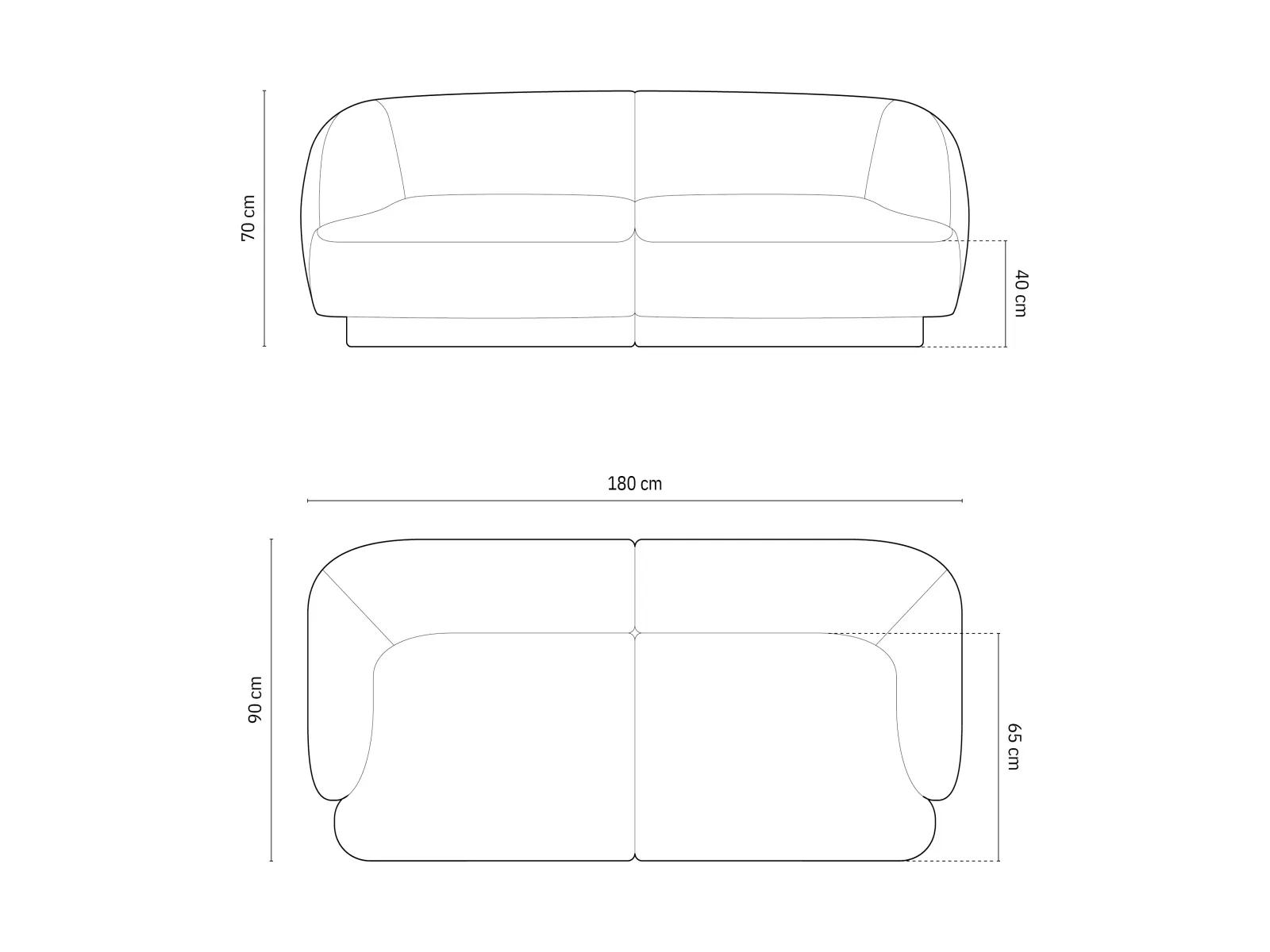 Miley 2-Sitzer Sofa mit Bezug aus Samt oder Boucle, 180x90 cm - Image 53