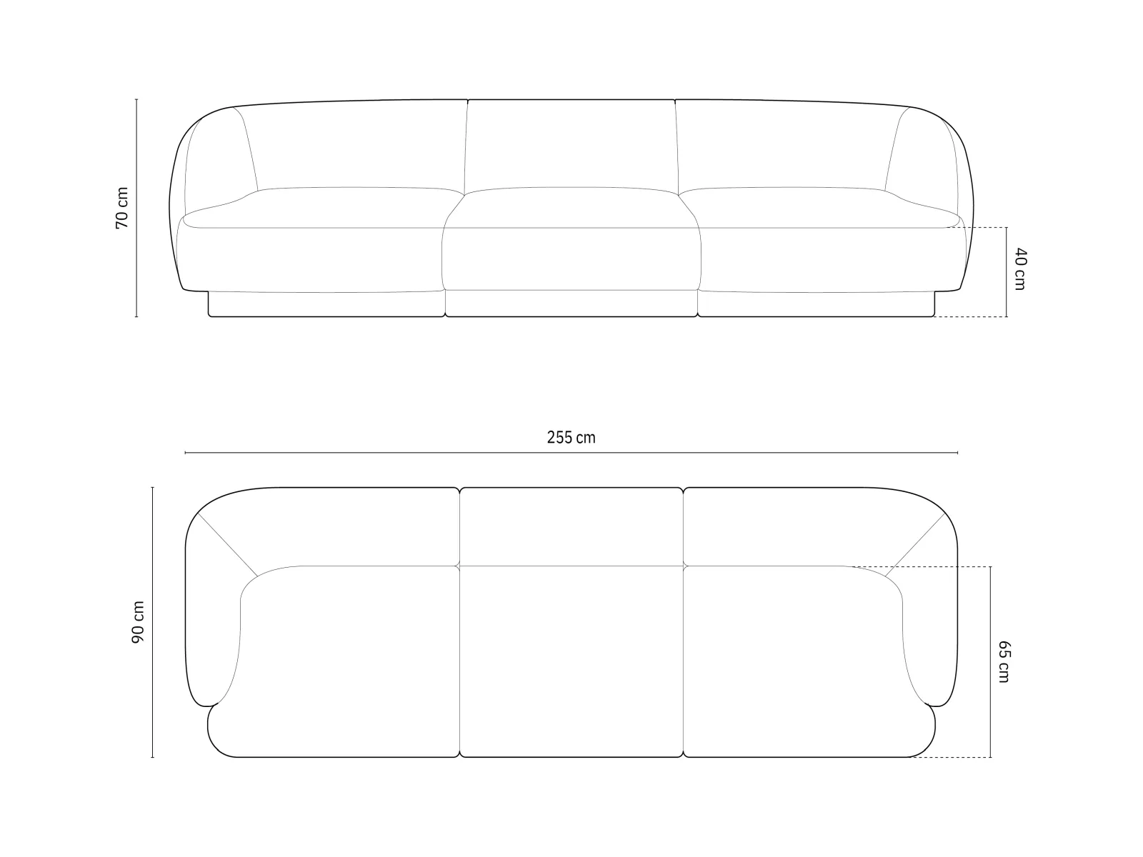 Miley 3-Sitzer Sofa mit Bezug aus Chenille, 255x90 cm - Image 34