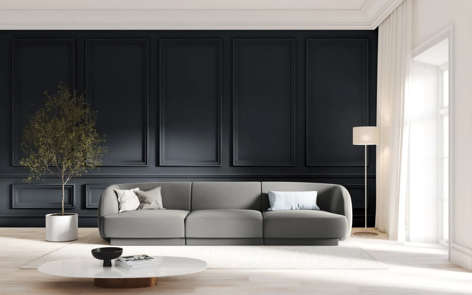 Miley 3-Sitzer Sofa mit Bezug aus Samt oder Boucle, 255x90 cm - Image 20