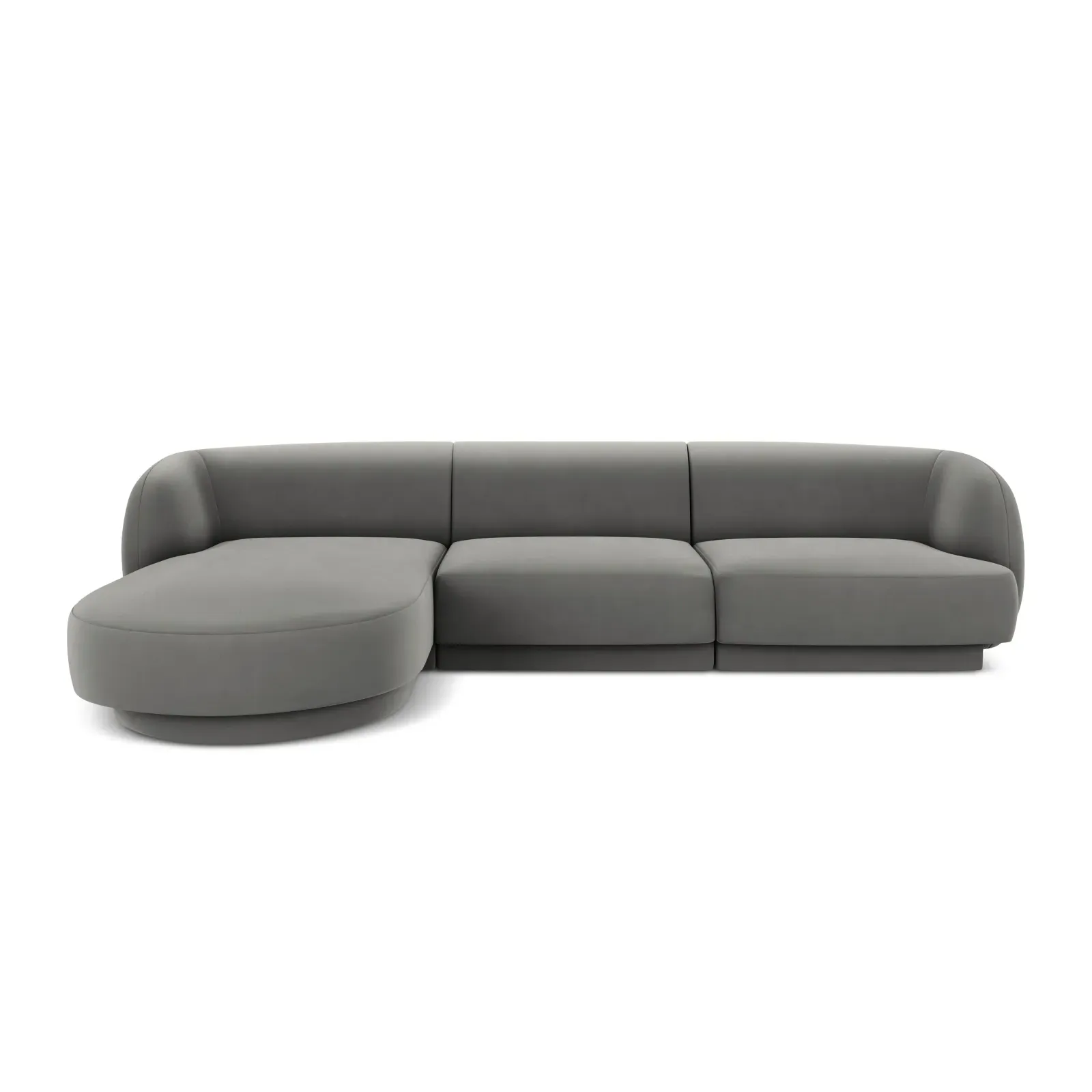 Miley 4-Sitzer Ecksofa Links mit Bezug aus Samt oder Chenille, 255x156 cm - Image 48