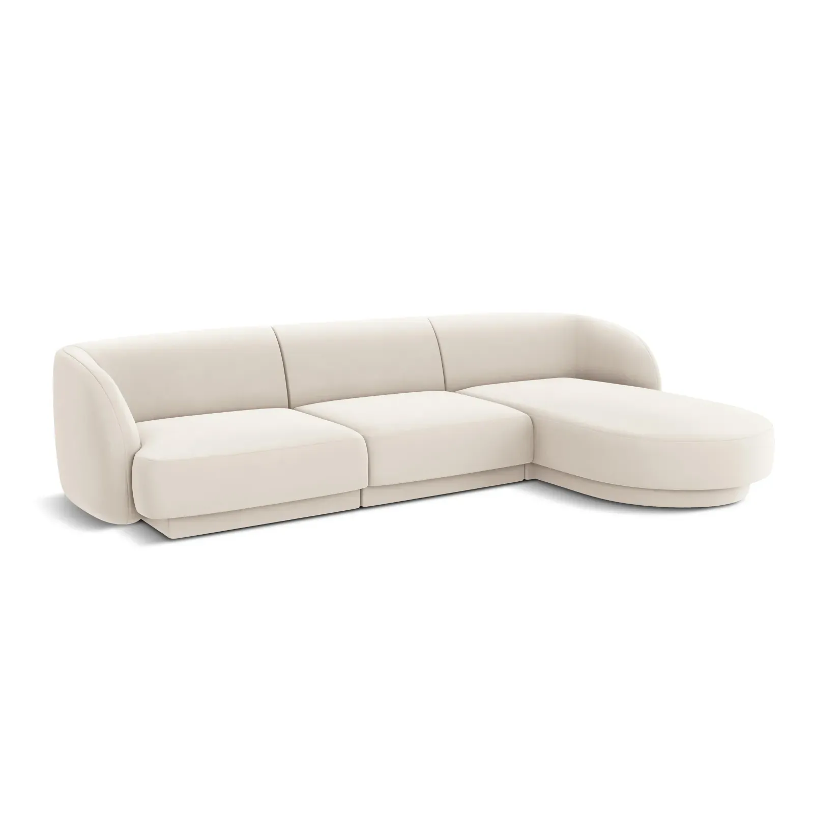 Miley 4-Sitzer Ecksofa Rechts mit Bezug aus Samt oder Chenille, 255x156 cm - Image 38