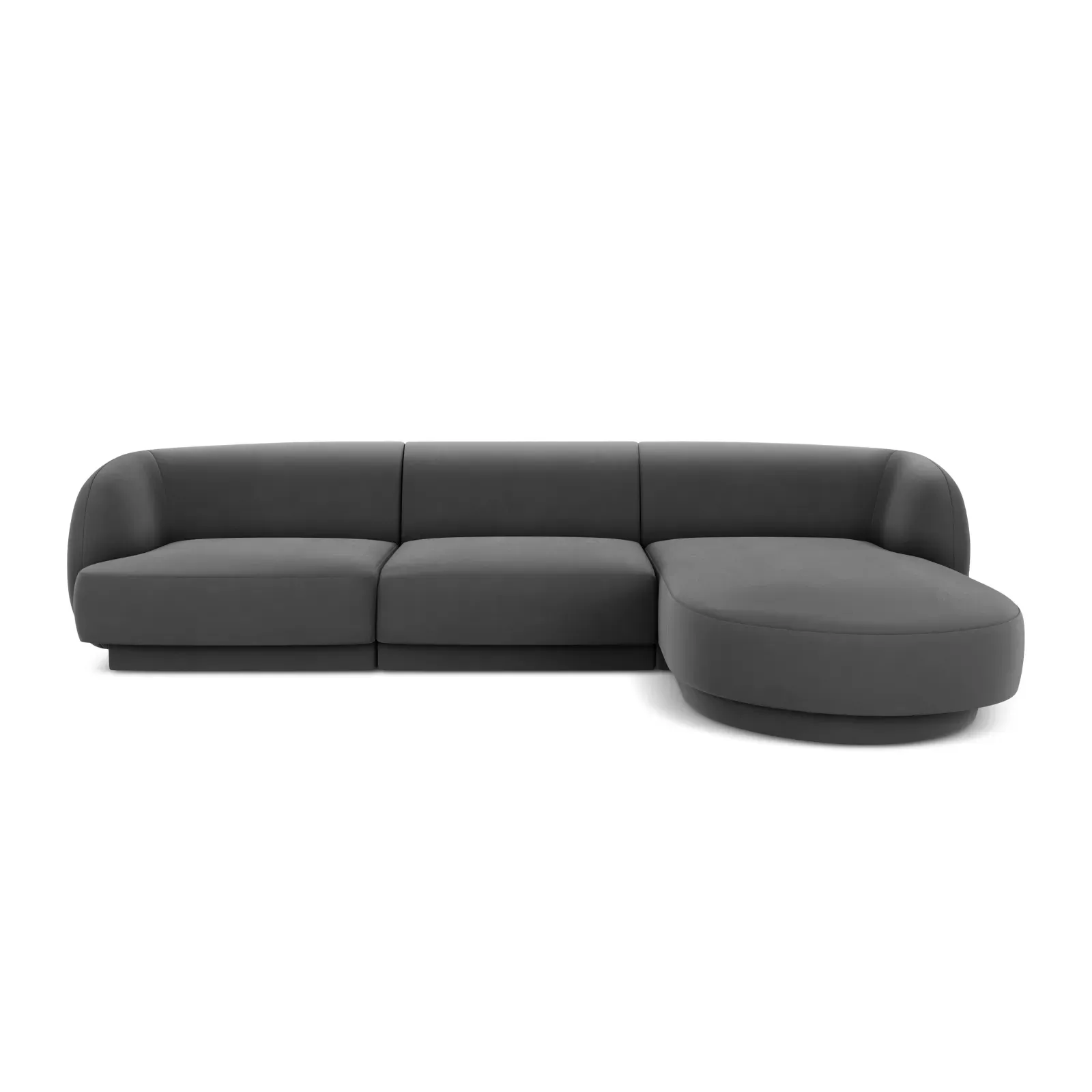 Miley 4-Sitzer Ecksofa Rechts mit Bezug aus Samt oder Chenille, 255x156 cm - Image 54