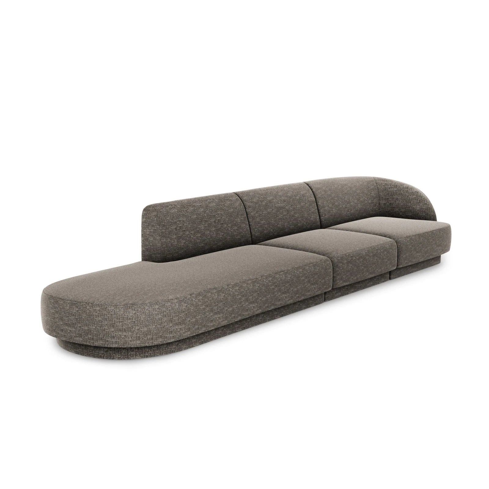 Miley 4-Sitzer Sofa, Linke Seite offen, in Samt Boucle oder Chenille, 323x90 cm - Image 28