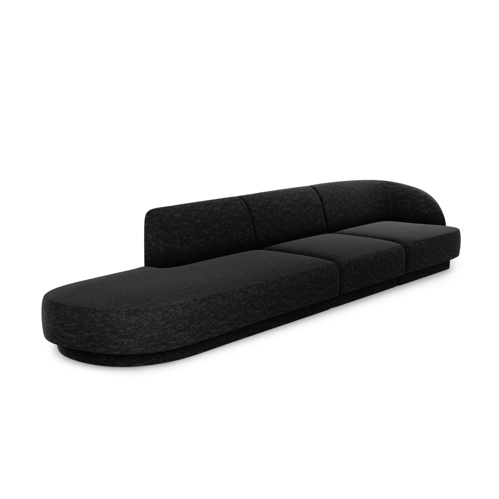 Miley 4-Sitzer Sofa, Linke Seite offen, in Samt Boucle oder Chenille, 323x90 cm - Image 33