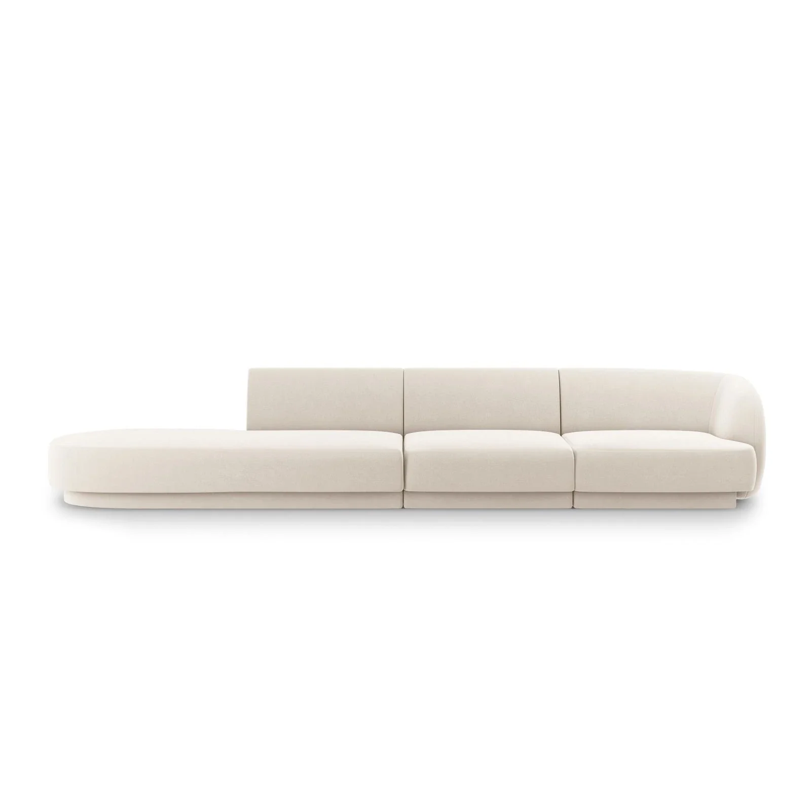 Miley 4-Sitzer Sofa, Linke Seite offen, in Samt Boucle oder Chenille, 323x90 cm - Image 36