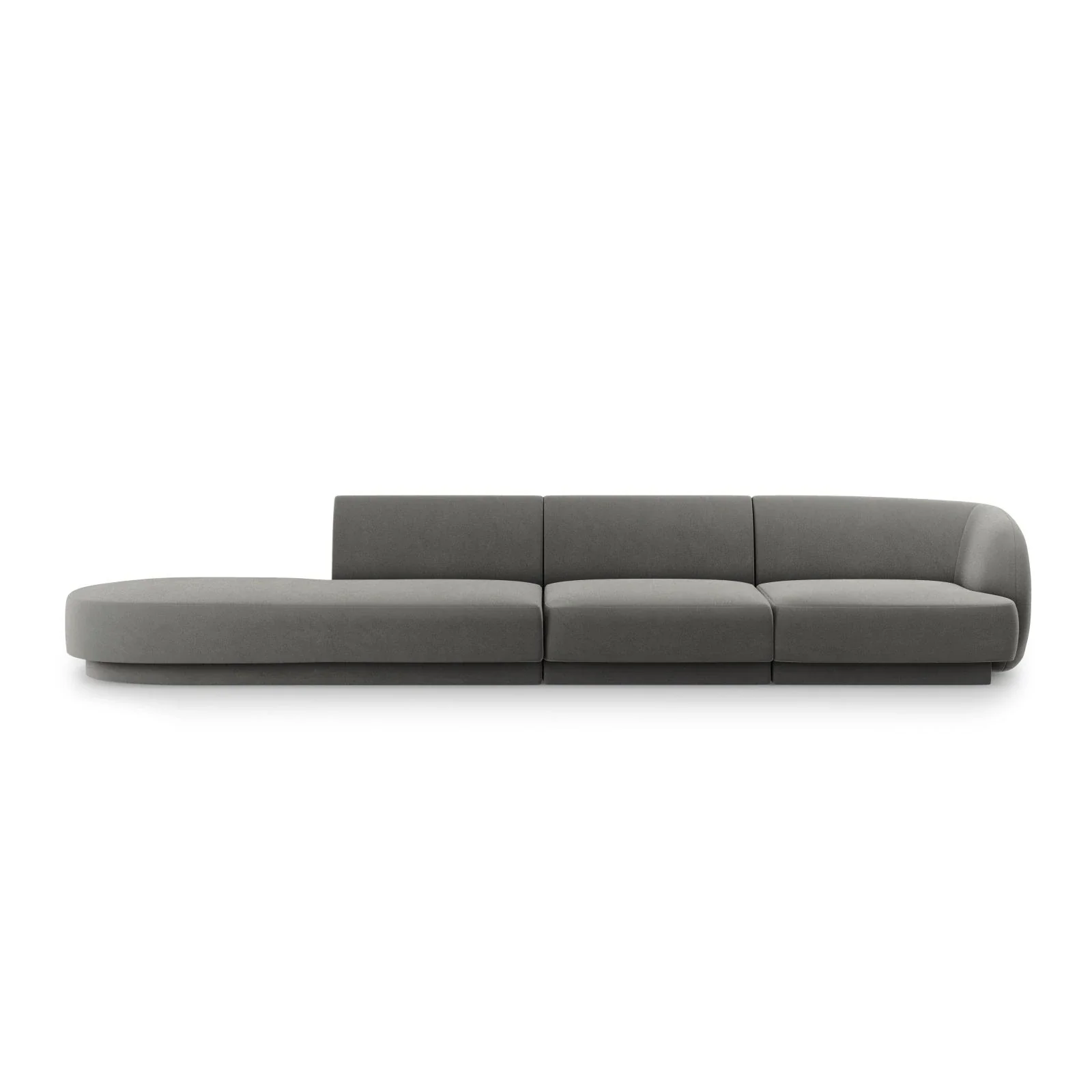 Miley 4-Sitzer Sofa, Linke Seite offen, in Samt Boucle oder Chenille, 323x90 cm - Image 46