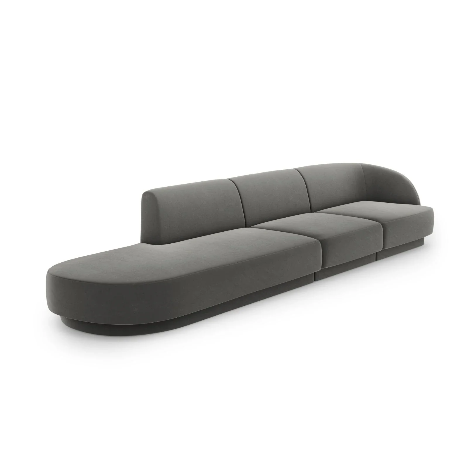 Miley 4-Sitzer Sofa, Linke Seite offen, in Samt Boucle oder Chenille, 323x90 cm - Image 48