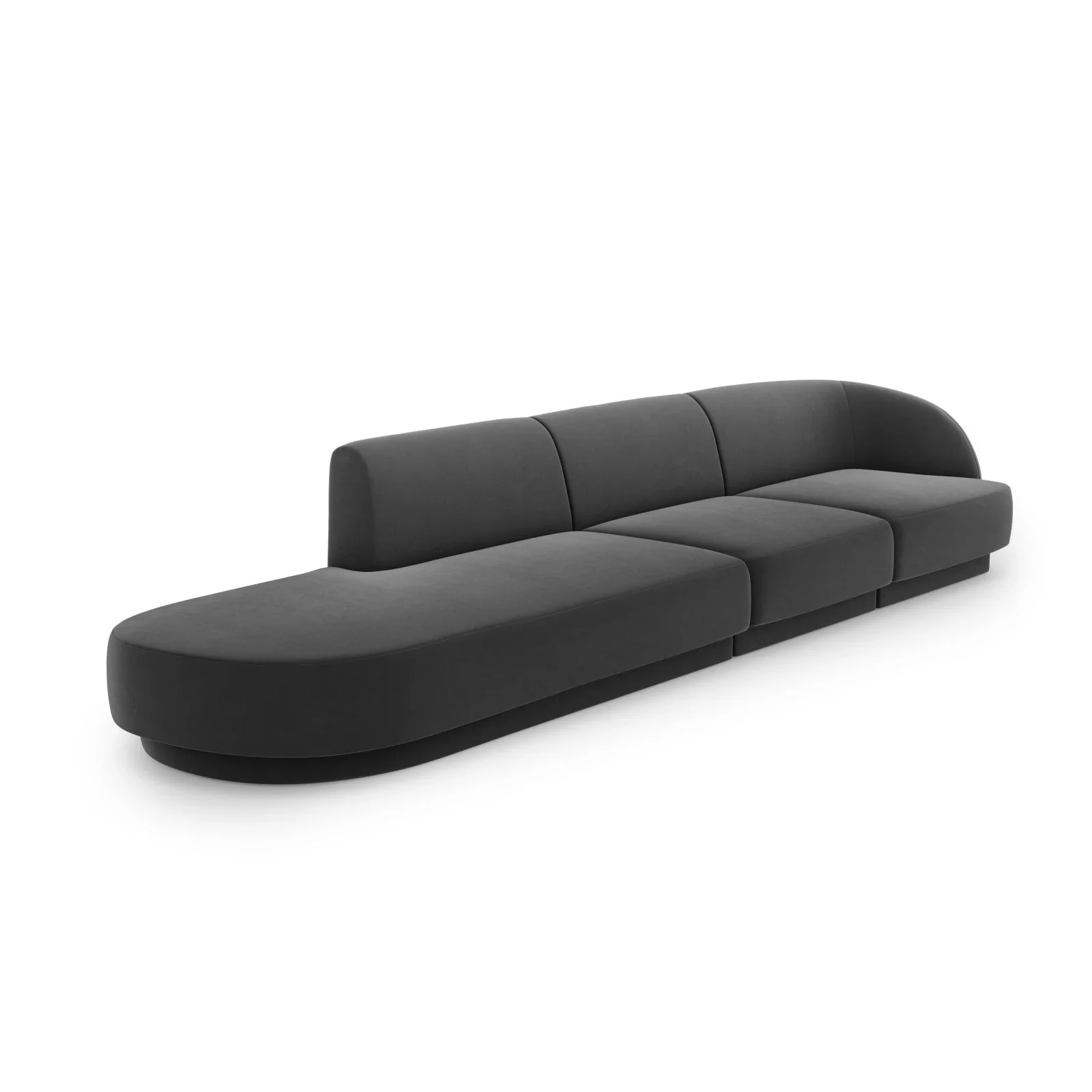 Miley 4-Sitzer Sofa, Linke Seite offen, in Samt Boucle oder Chenille, 323x90 cm - Image 53