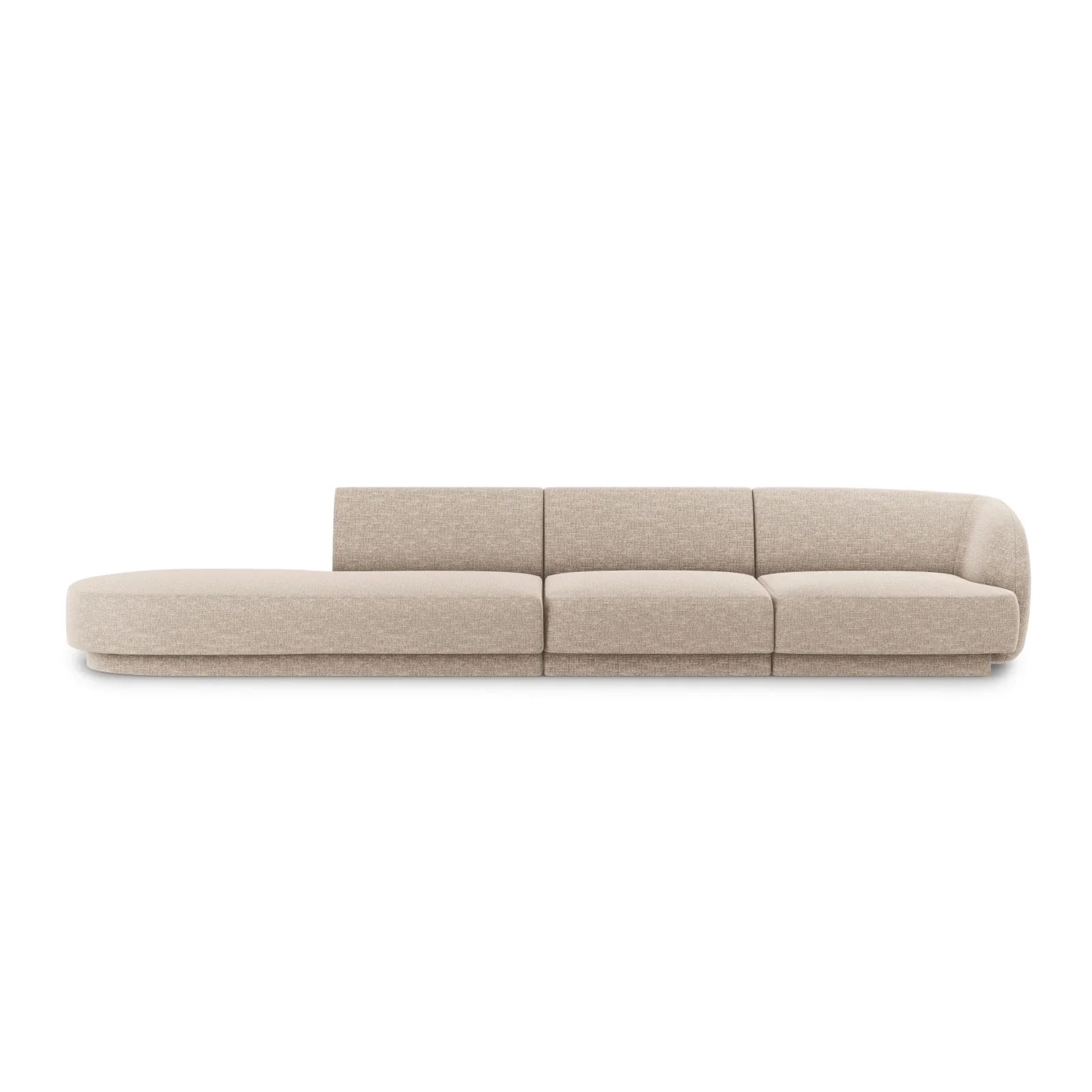 Miley 4-Sitzer Sofa, Linke Seite offen, in Samt Boucle oder Chenille, 323x90 cm - Image 6
