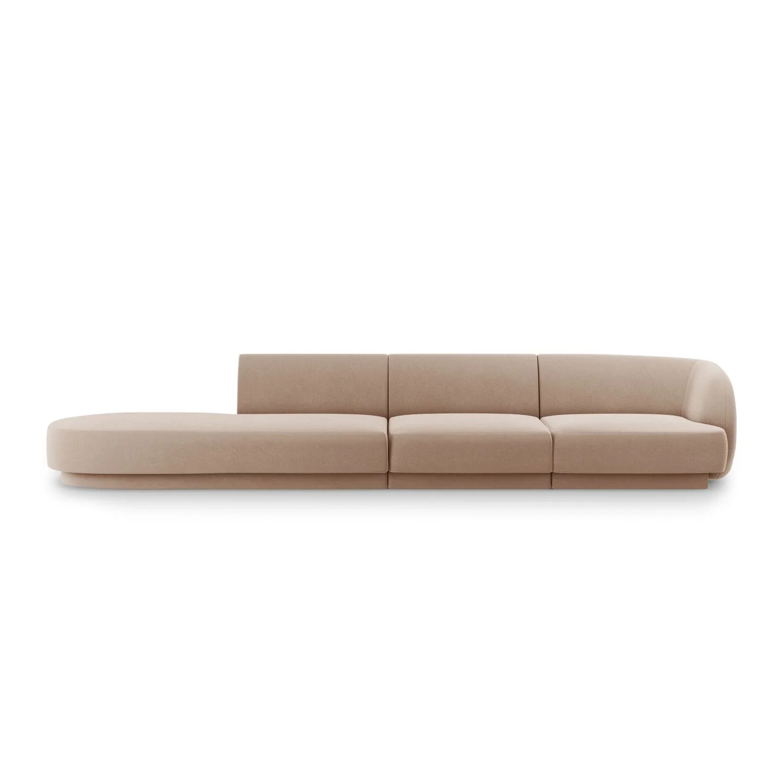 Miley 4-Sitzer Sofa, Linke Seite offen, in Samt Boucle oder Chenille, 323x90 cm - Image 61
