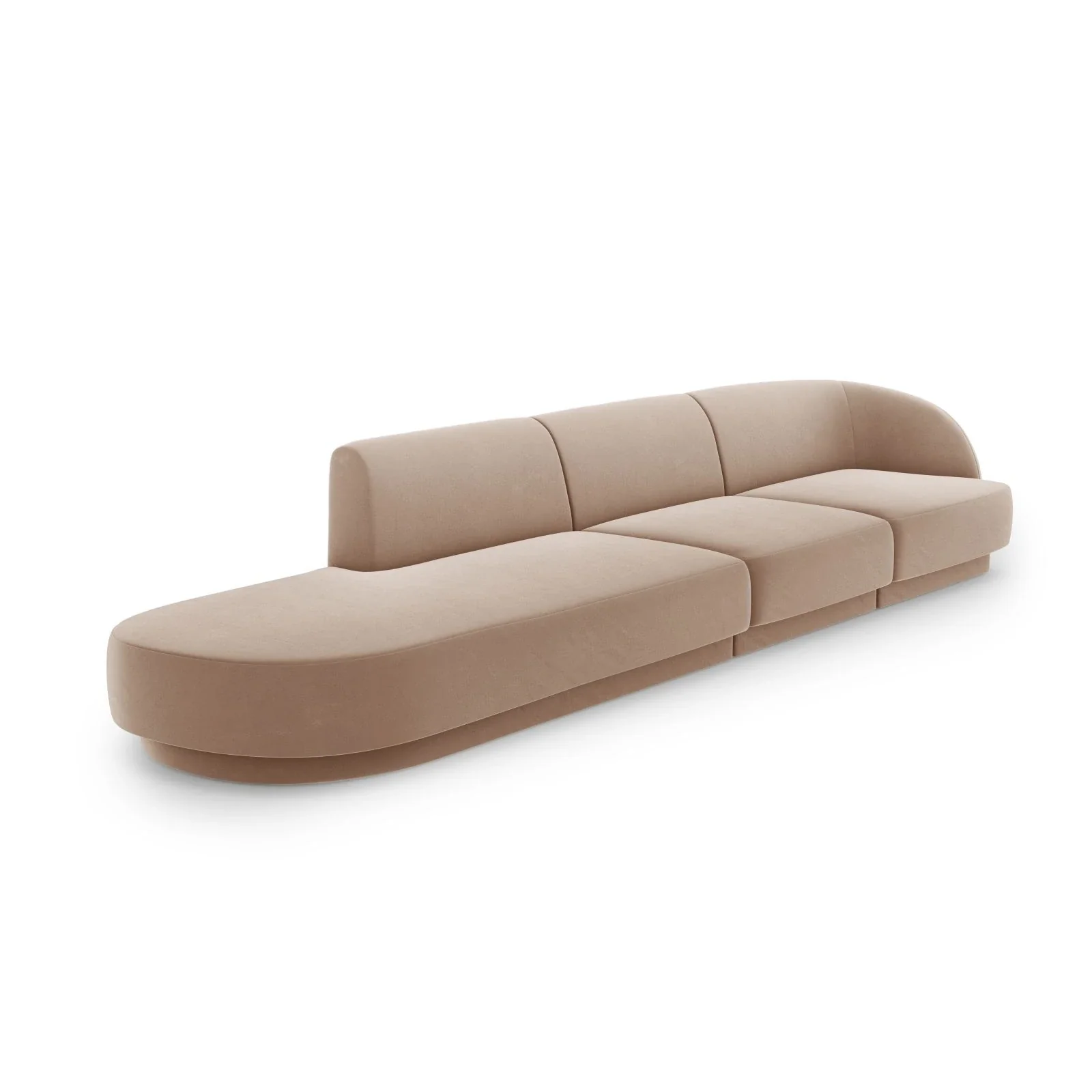 Miley 4-Sitzer Sofa, Linke Seite offen, in Samt Boucle oder Chenille, 323x90 cm - Image 63