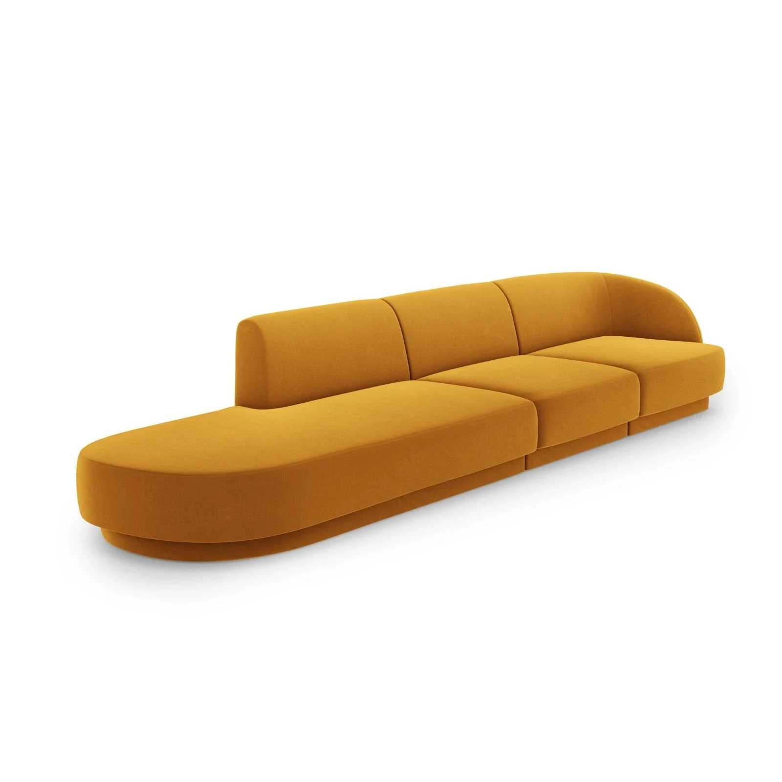 Miley 4-Sitzer Sofa, Linke Seite offen, in Samt Boucle oder Chenille, 323x90 cm - Image 68