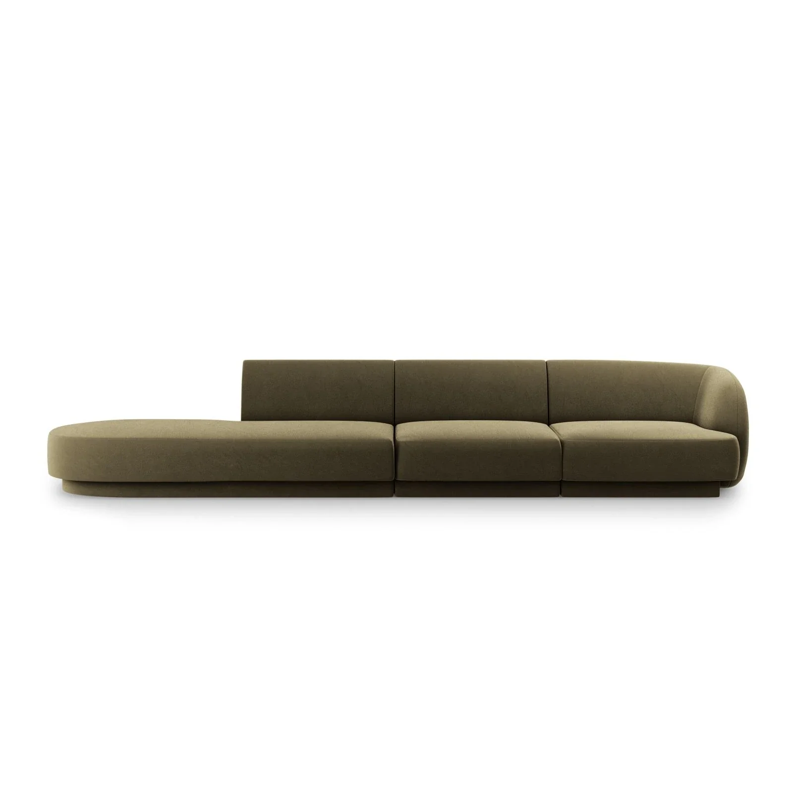 Miley 4-Sitzer Sofa, Linke Seite offen, in Samt Boucle oder Chenille, 323x90 cm - Image 71