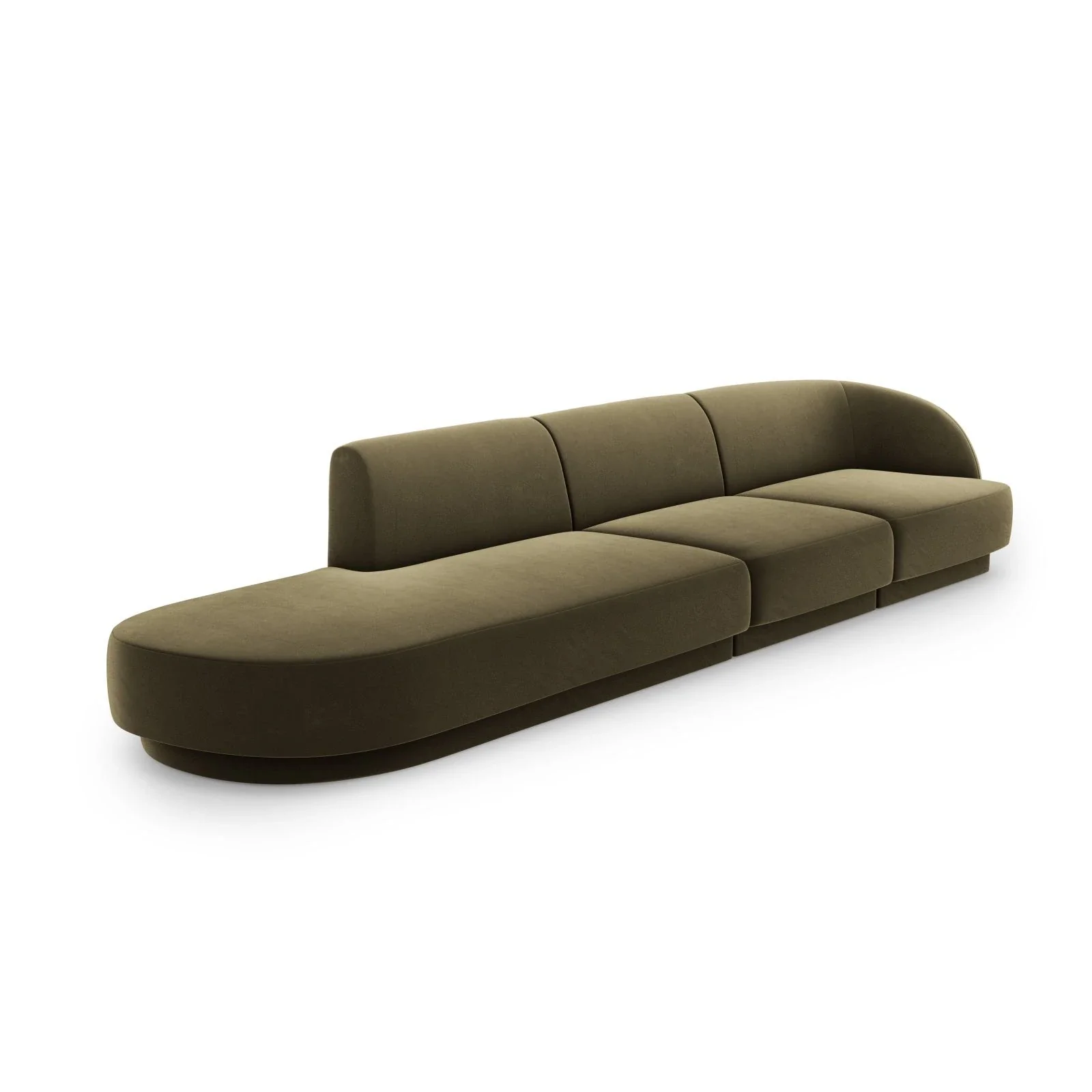 Miley 4-Sitzer Sofa, Linke Seite offen, in Samt Boucle oder Chenille, 323x90 cm - Image 73