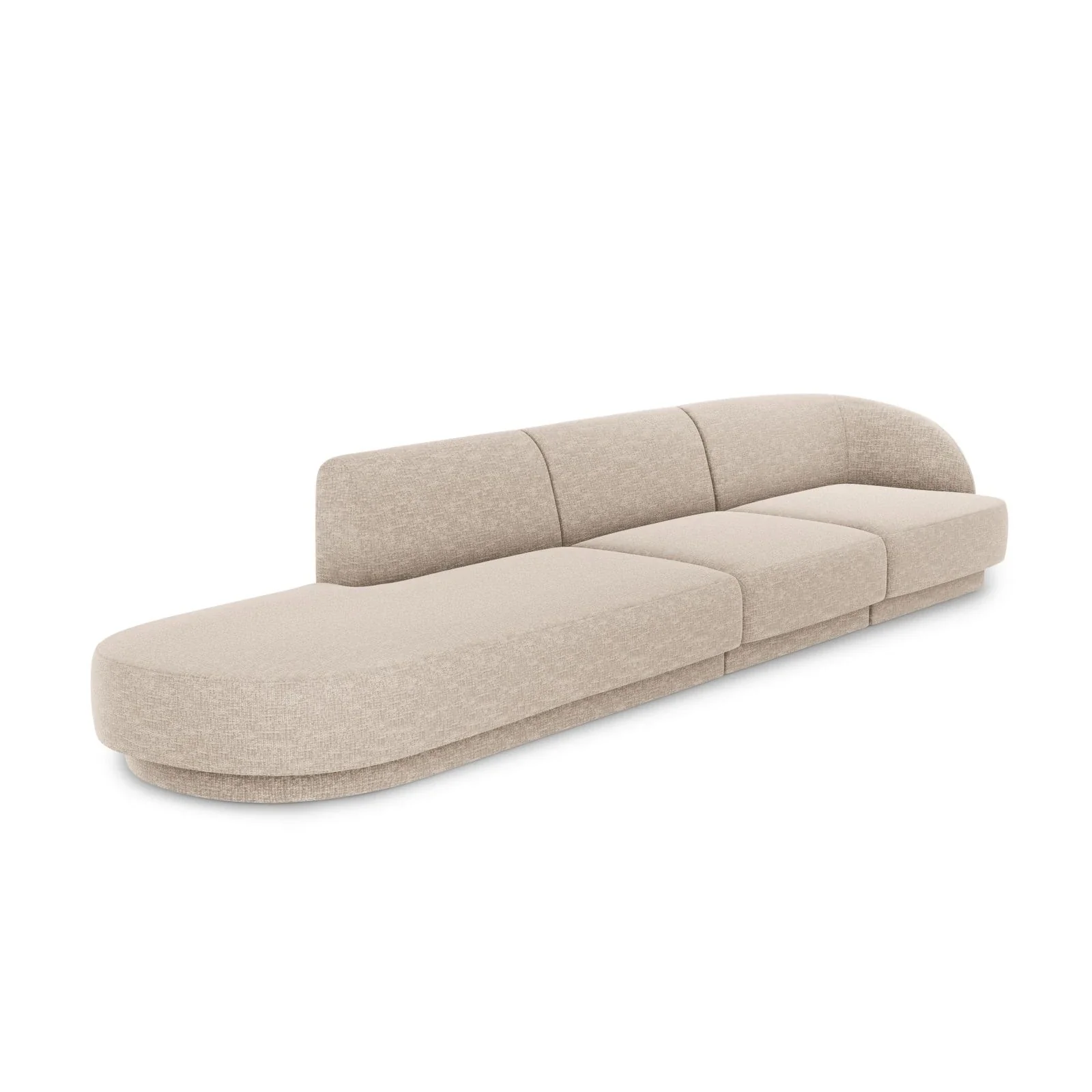 Miley 4-Sitzer Sofa, Linke Seite offen, in Samt Boucle oder Chenille, 323x90 cm - Image 8