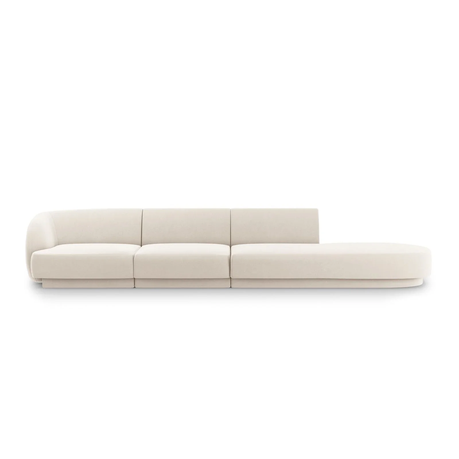 Miley 4-Sitzer Sofa, Rechte Seite offen, in Samt, Boucle oder Chenille, 323x90 cm - Image 36