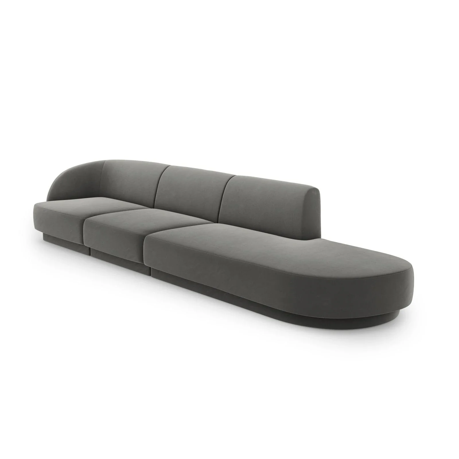 Miley 4-Sitzer Sofa, Rechte Seite offen, in Samt, Boucle oder Chenille, 323x90 cm - Image 48