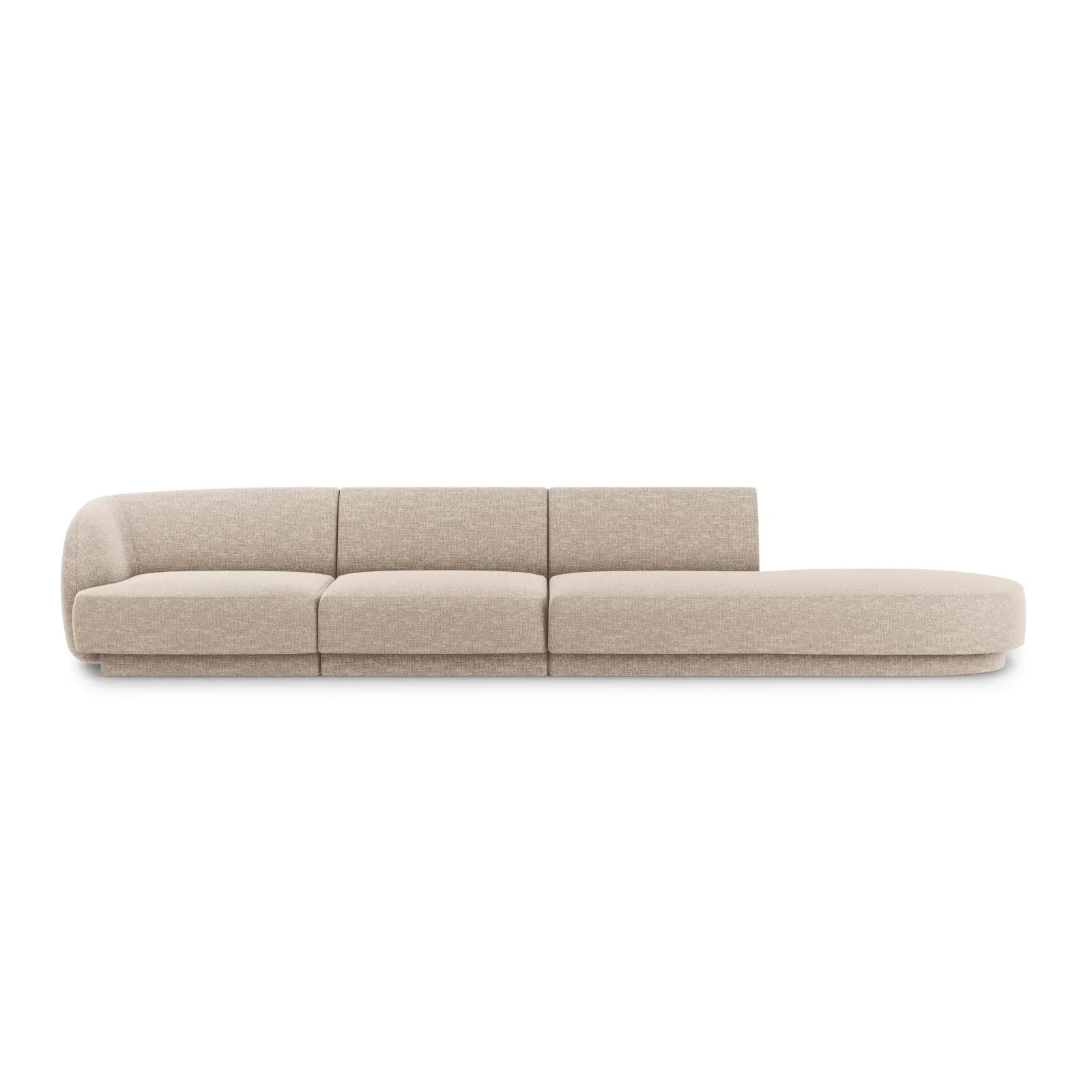 Miley 4-Sitzer Sofa, Rechte Seite offen, in Samt, Boucle oder Chenille, 323x90 cm - Image 6
