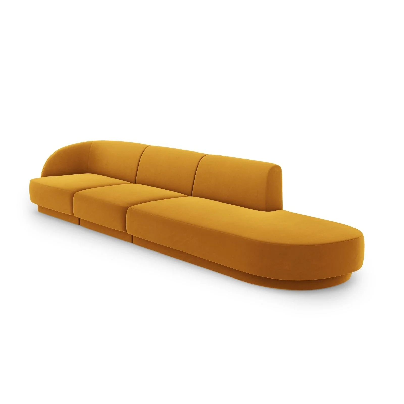 Miley 4-Sitzer Sofa, Rechte Seite offen, in Samt, Boucle oder Chenille, 323x90 cm - Image 68
