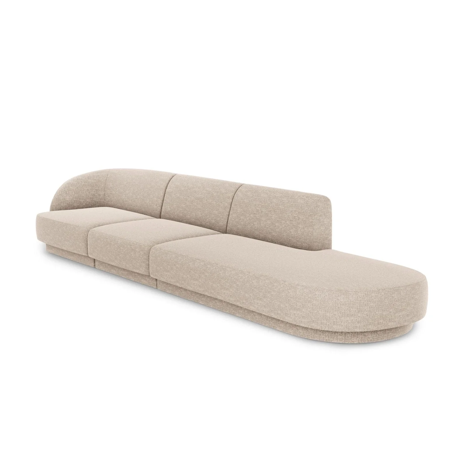 Miley 4-Sitzer Sofa, Rechte Seite offen, in Samt, Boucle oder Chenille, 323x90 cm - Image 8