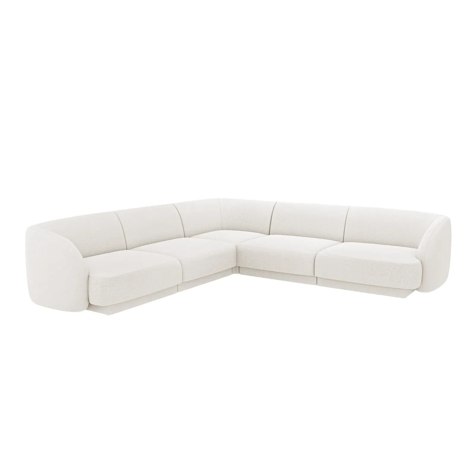 Miley 5-Sitzer Ecksofa mit Bezug aus Samt oder Boucle, 255x255 cm
