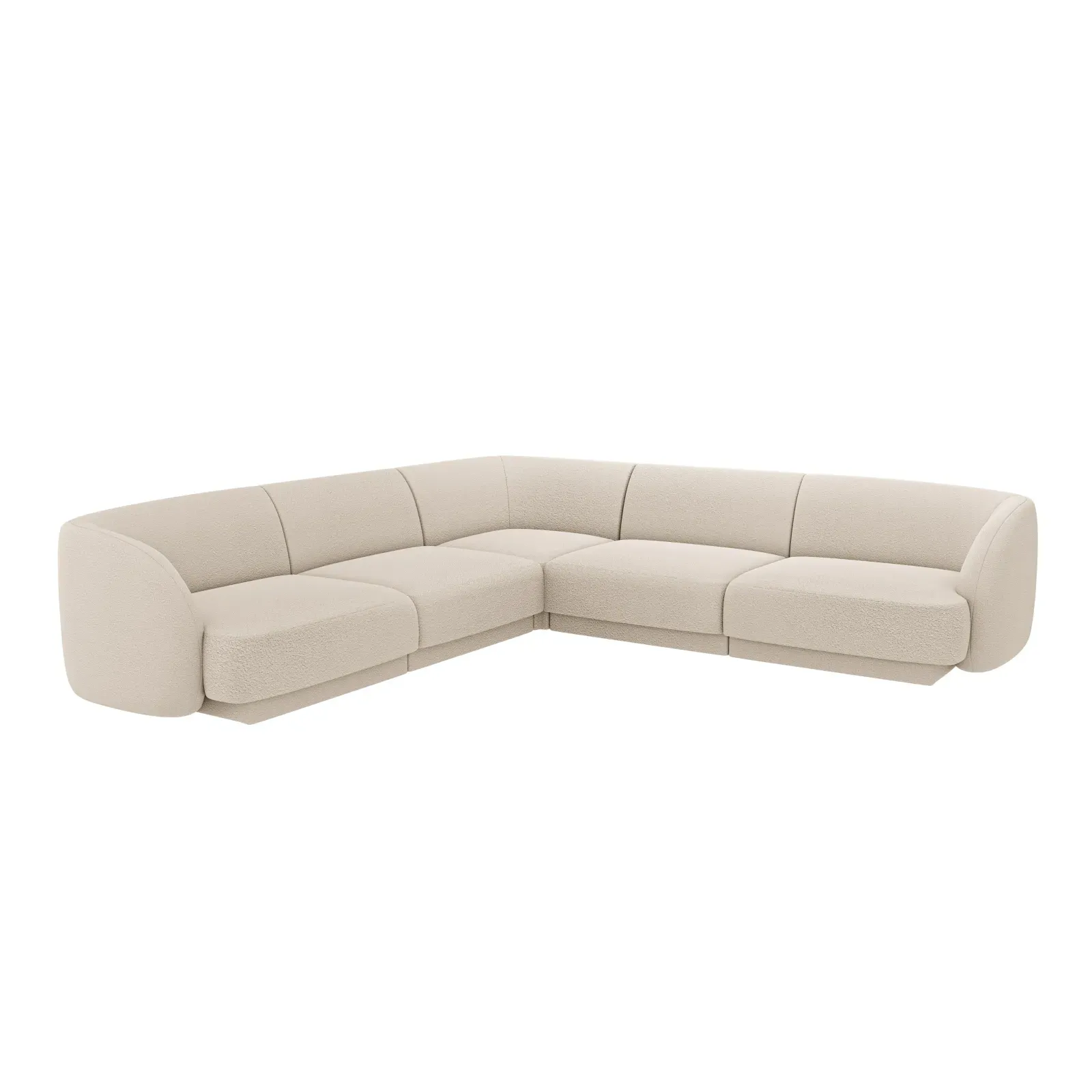 Miley 5-Sitzer Ecksofa mit Bezug aus Samt oder Boucle, 255x255 cm - Image 2