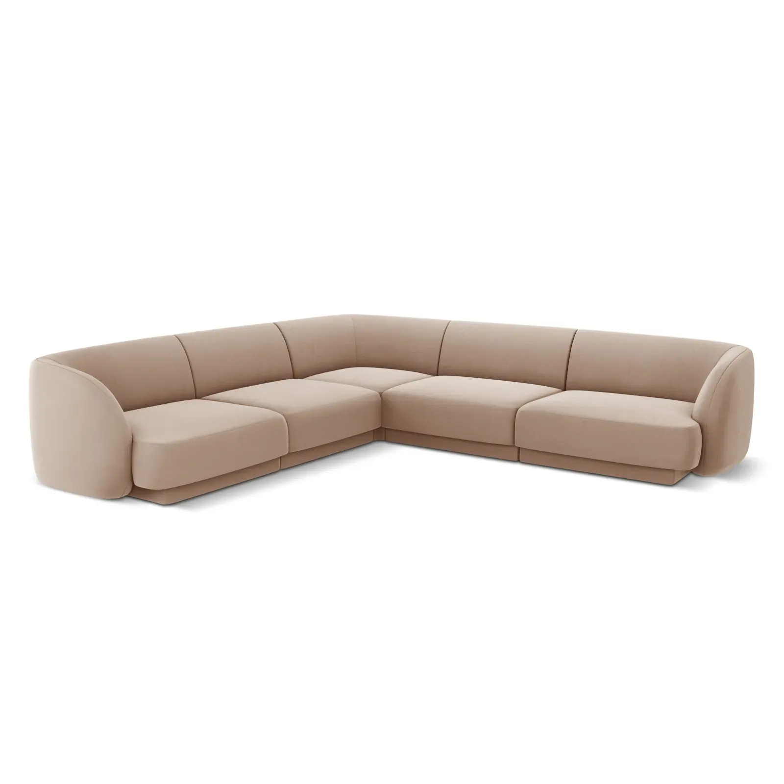Miley 5-Sitzer Ecksofa mit Bezug aus Samt oder Boucle, 255x255 cm - Image 32