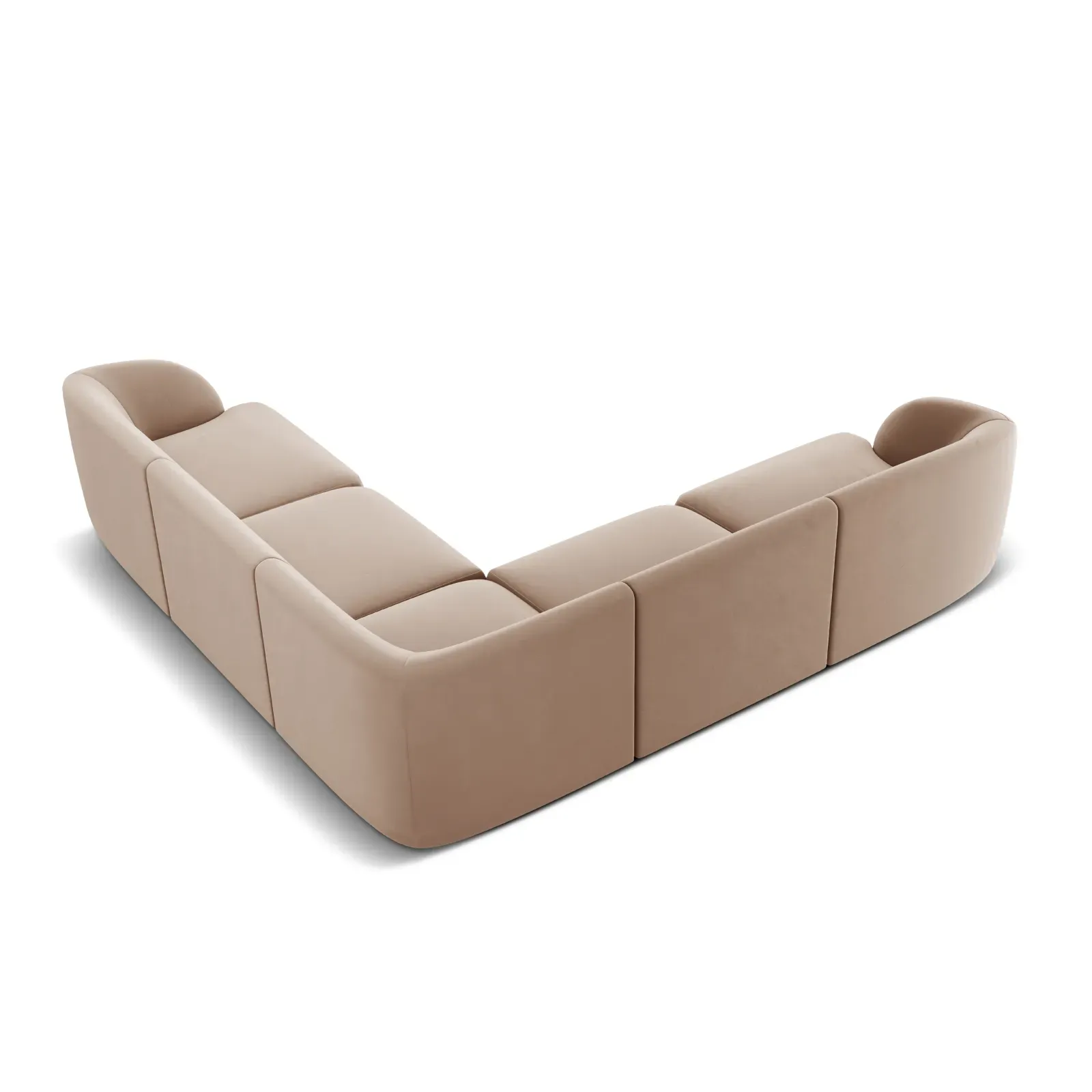 Miley 5-Sitzer Ecksofa mit Bezug aus Samt oder Boucle, 255x255 cm - Image 34