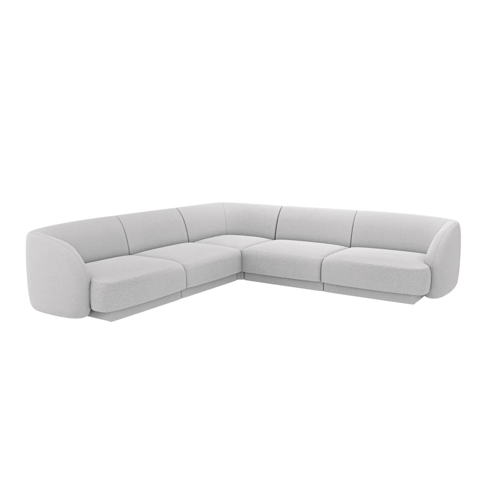 Miley 5-Sitzer Ecksofa mit Bezug aus Samt oder Boucle, 255x255 cm - Image 4