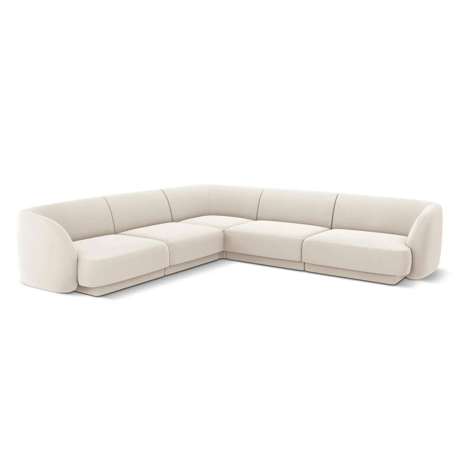 Miley 5-Sitzer Ecksofa mit Bezug aus Samt oder Boucle, 255x255 cm - Image 7