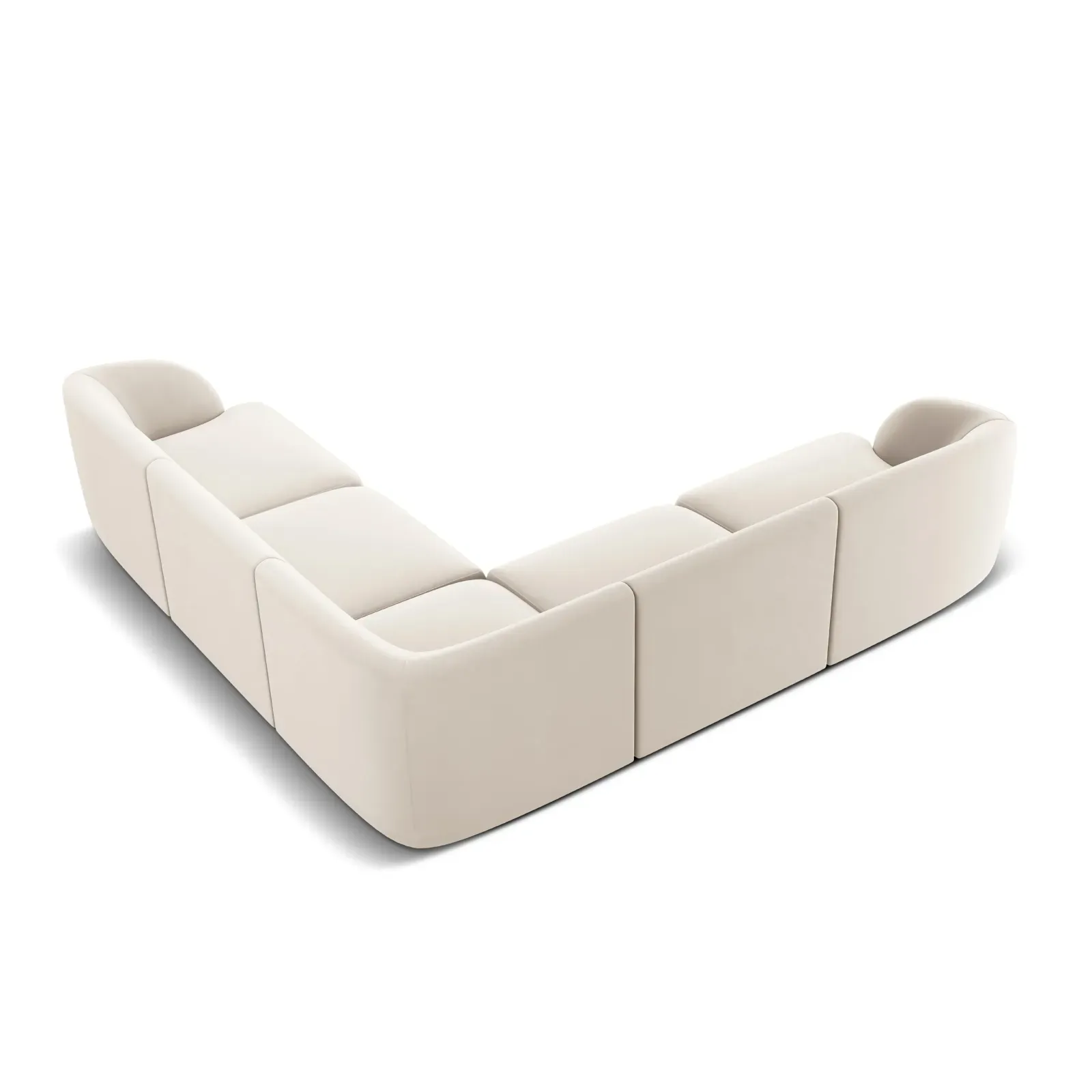 Miley 5-Sitzer Ecksofa mit Bezug aus Samt oder Boucle, 255x255 cm - Image 9