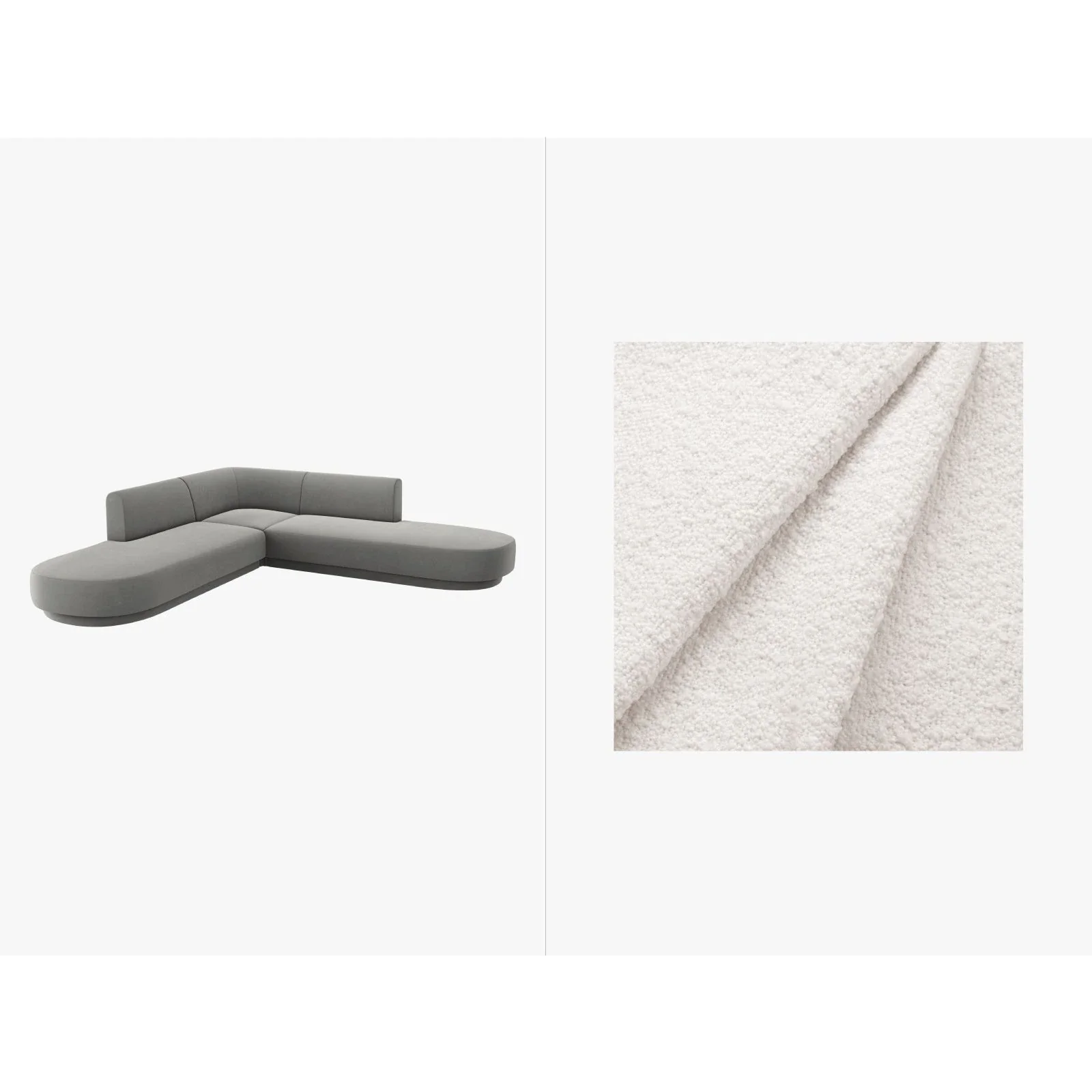 Miley 5-Sitzer Ecksofa, symmetrisch, in Samt, Boucle oder Chenille, 248x248 cm - Image 71