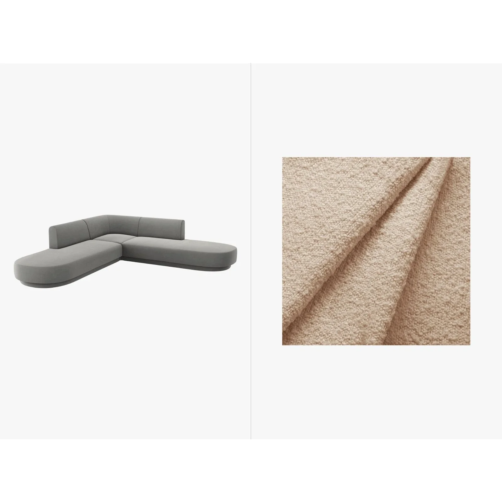 Miley 5-Sitzer Ecksofa, symmetrisch, in Samt, Boucle oder Chenille, 248x248 cm - Image 72