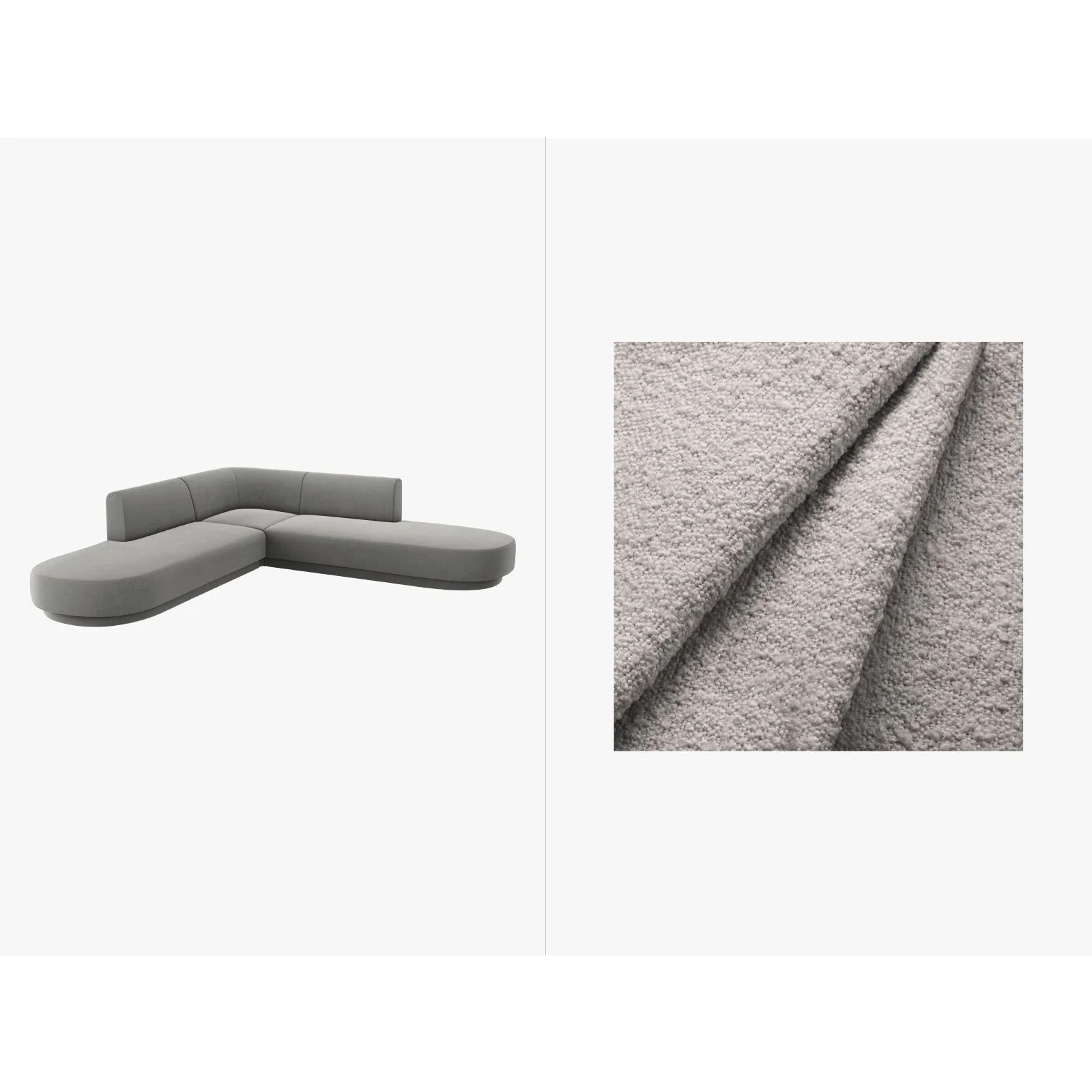 Miley 5-Sitzer Ecksofa, symmetrisch, in Samt, Boucle oder Chenille, 248x248 cm - Image 74
