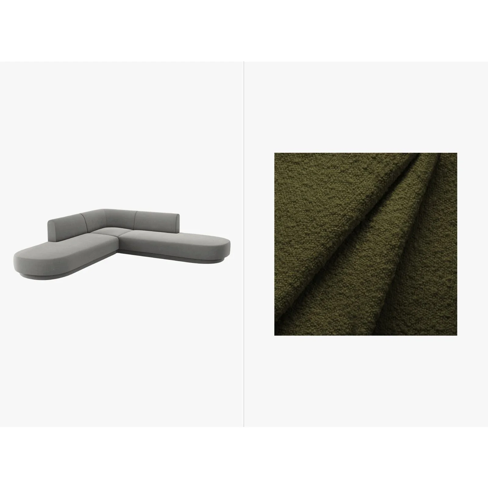 Miley 5-Sitzer Ecksofa, symmetrisch, in Samt, Boucle oder Chenille, 248x248 cm - Image 76